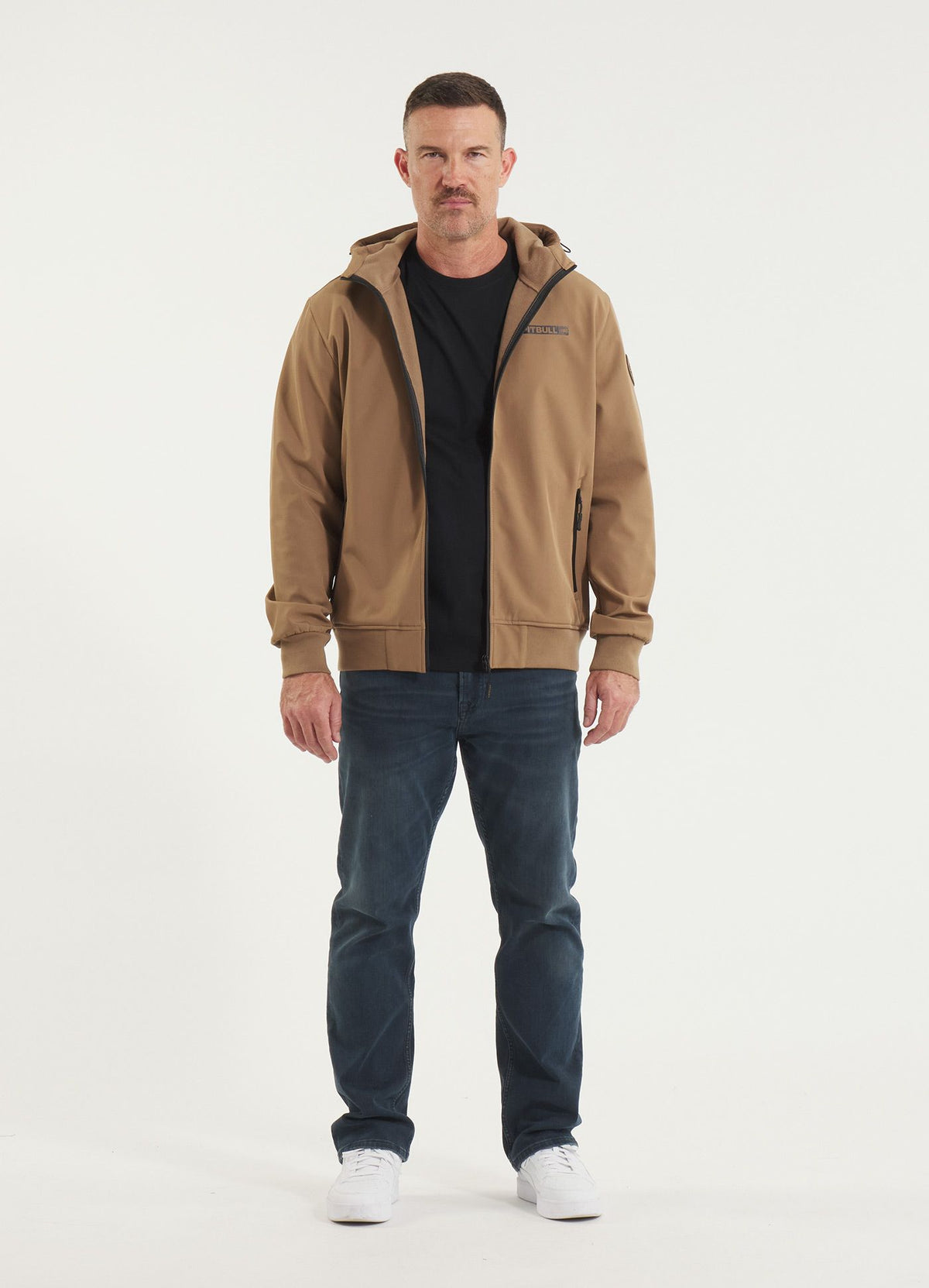 Men&#39;s hooded Softshell jacket Midway II - Coyote brown