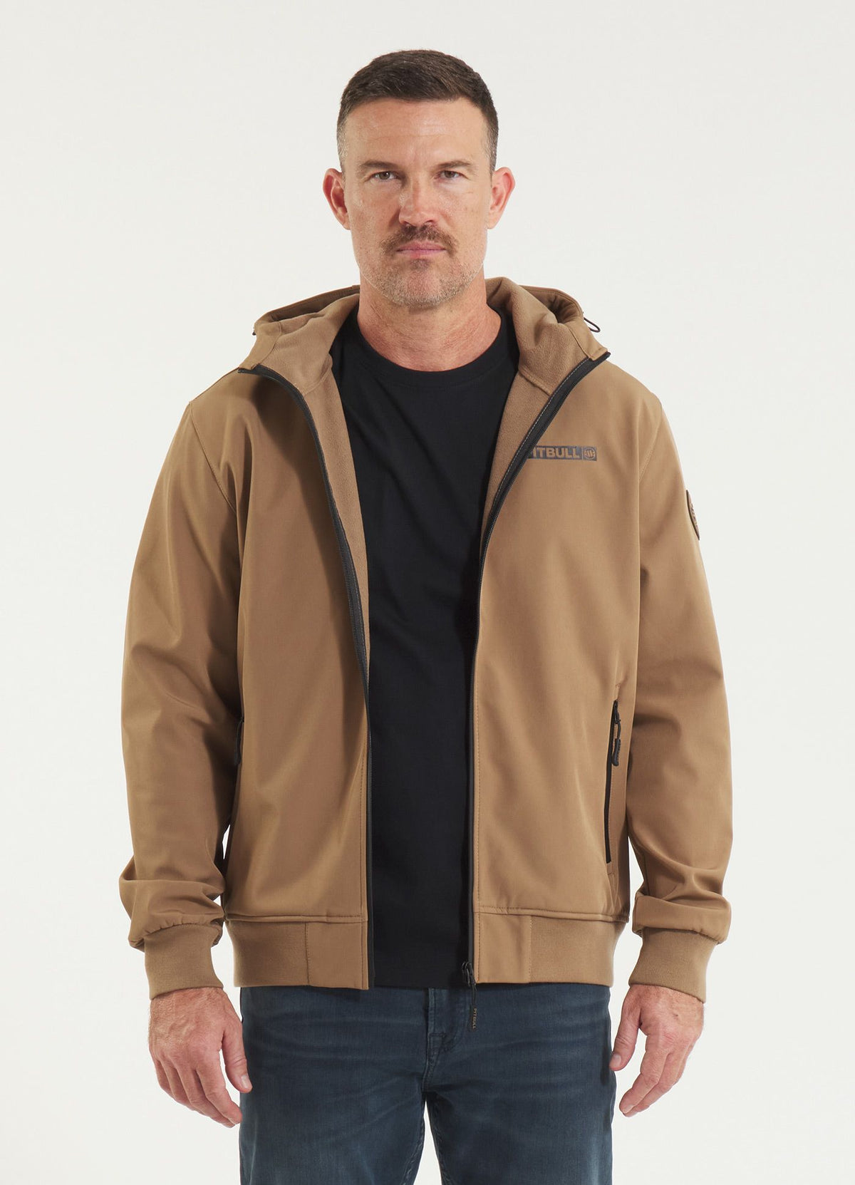 Men&#39;s hooded Softshell jacket Midway II - Coyote brown