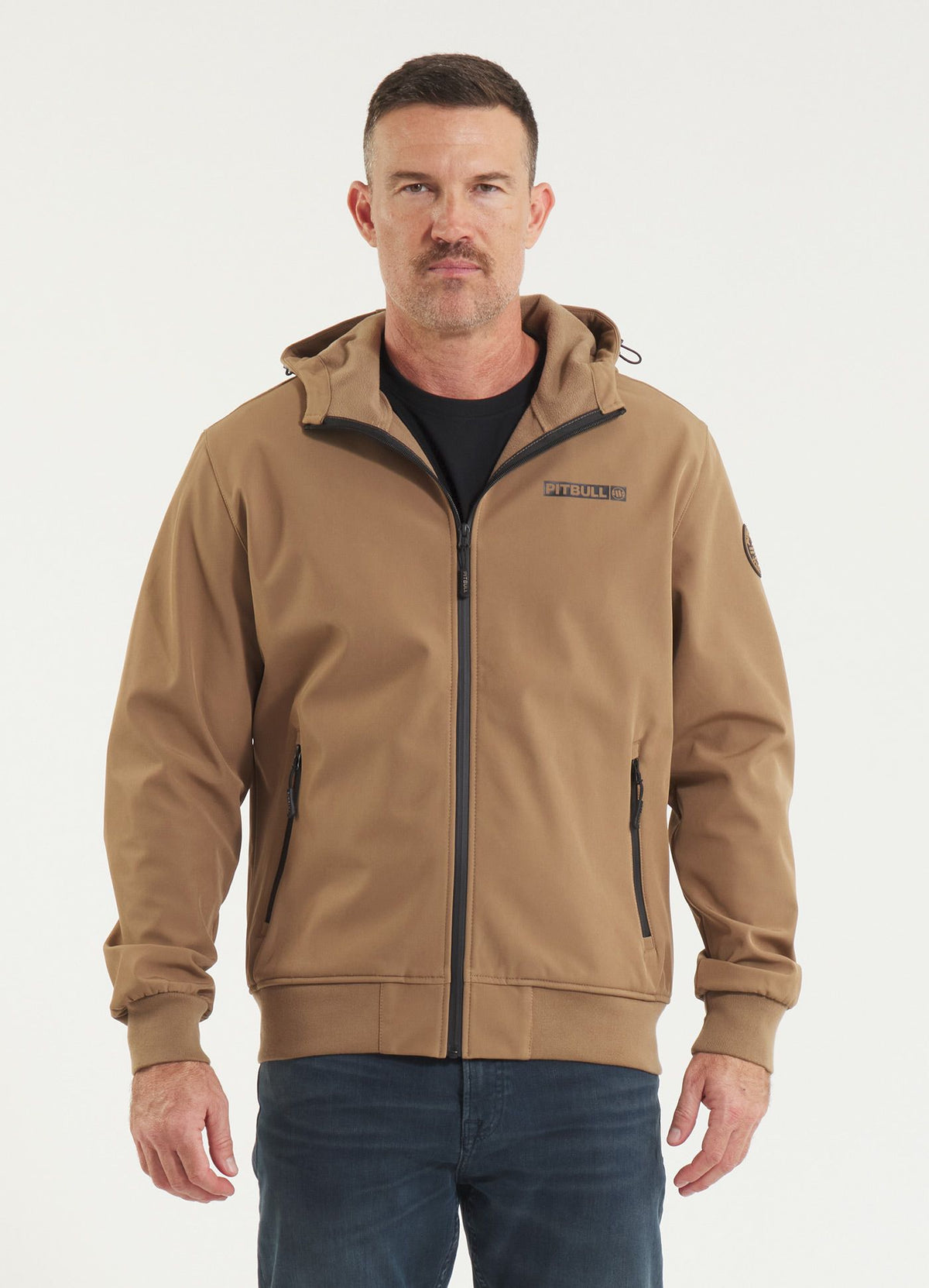 Men&#39;s hooded Softshell jacket Midway II - Coyote brown