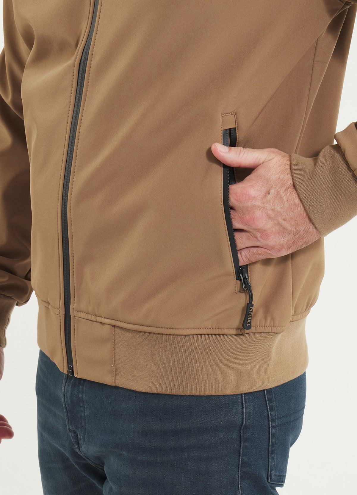 Men&#39;s hooded Softshell jacket Midway II - Coyote brown
