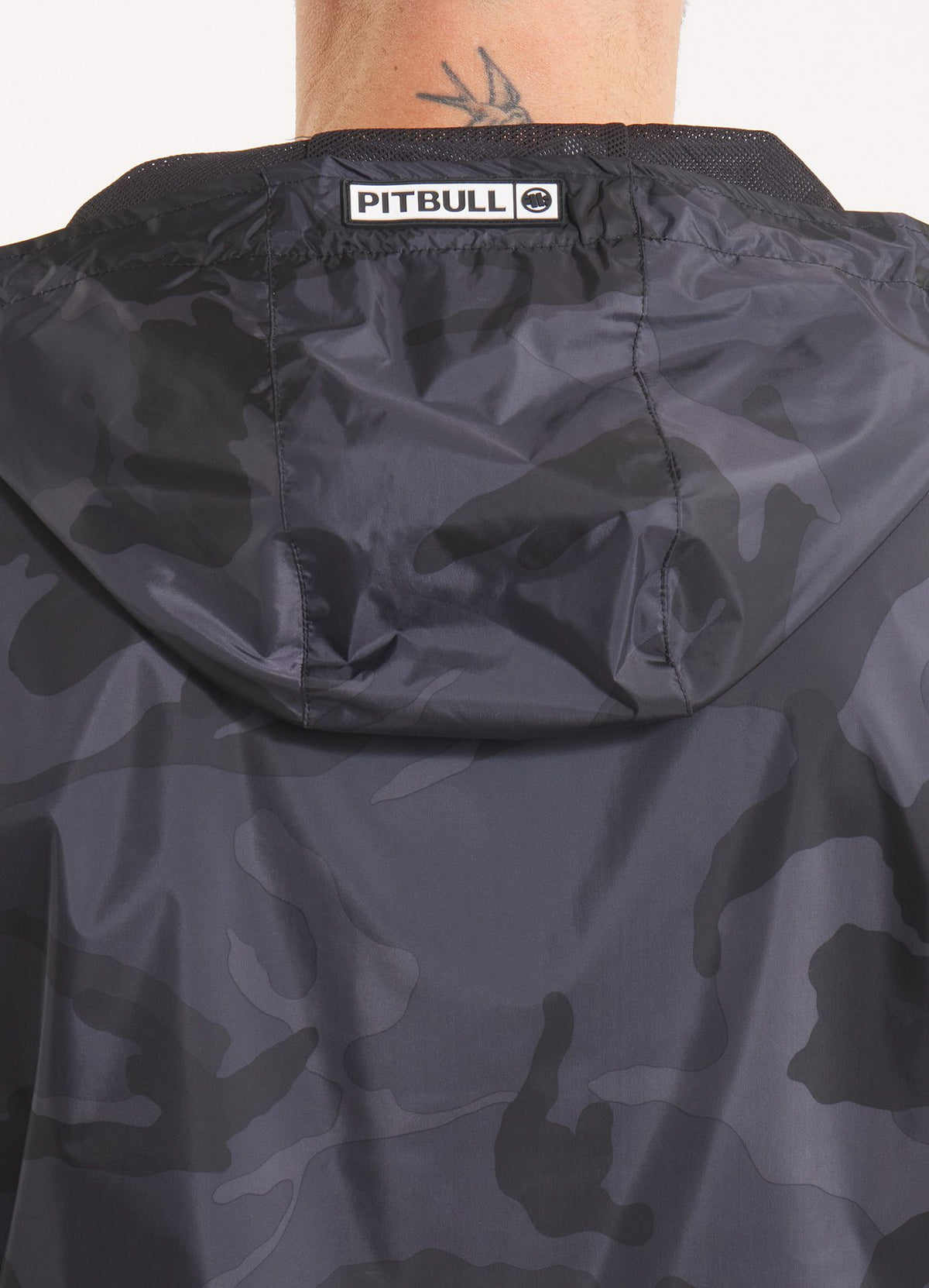 Men&#39;s hooded jacket Athletic Logo - All Black Camo
