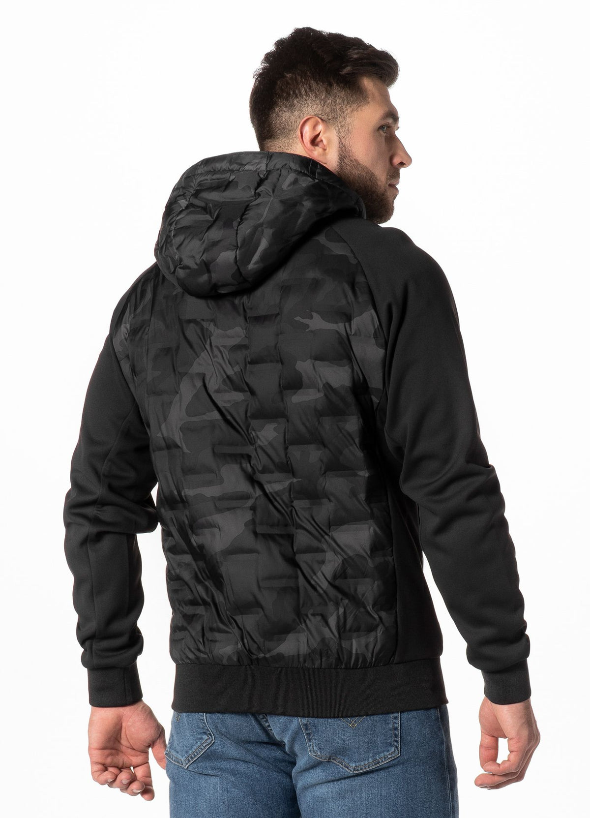 Men&#39;s hooded jacket Roxton - All Black Camo