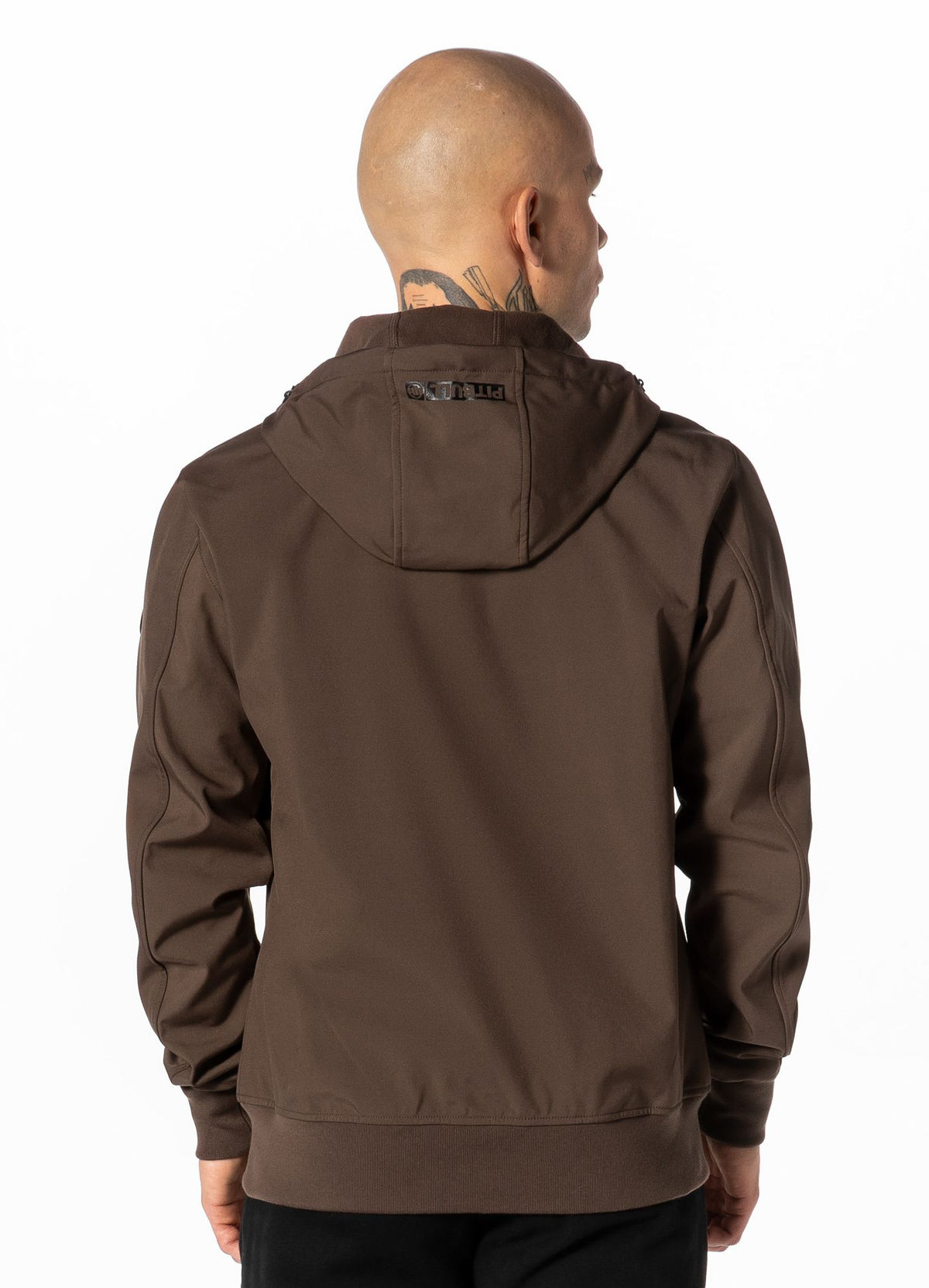 Men&#39;s hooded Softshell jacket Midway II - Dark brown