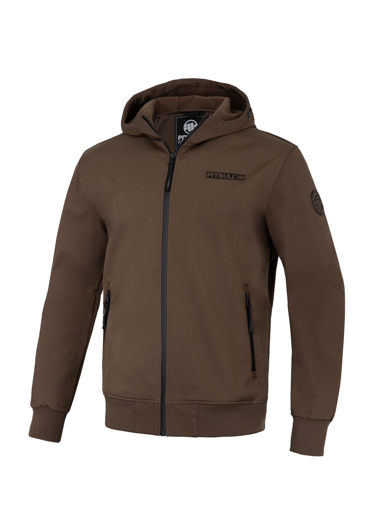 Men&#39;s hooded Softshell jacket Midway II - Dark brown