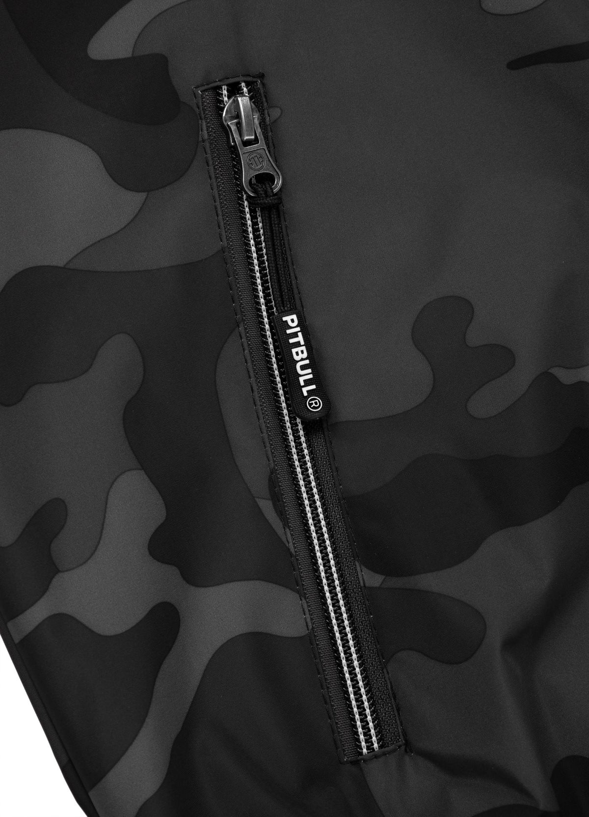Men&#39;s hooded jacket Athletic Logo - All Black Camo