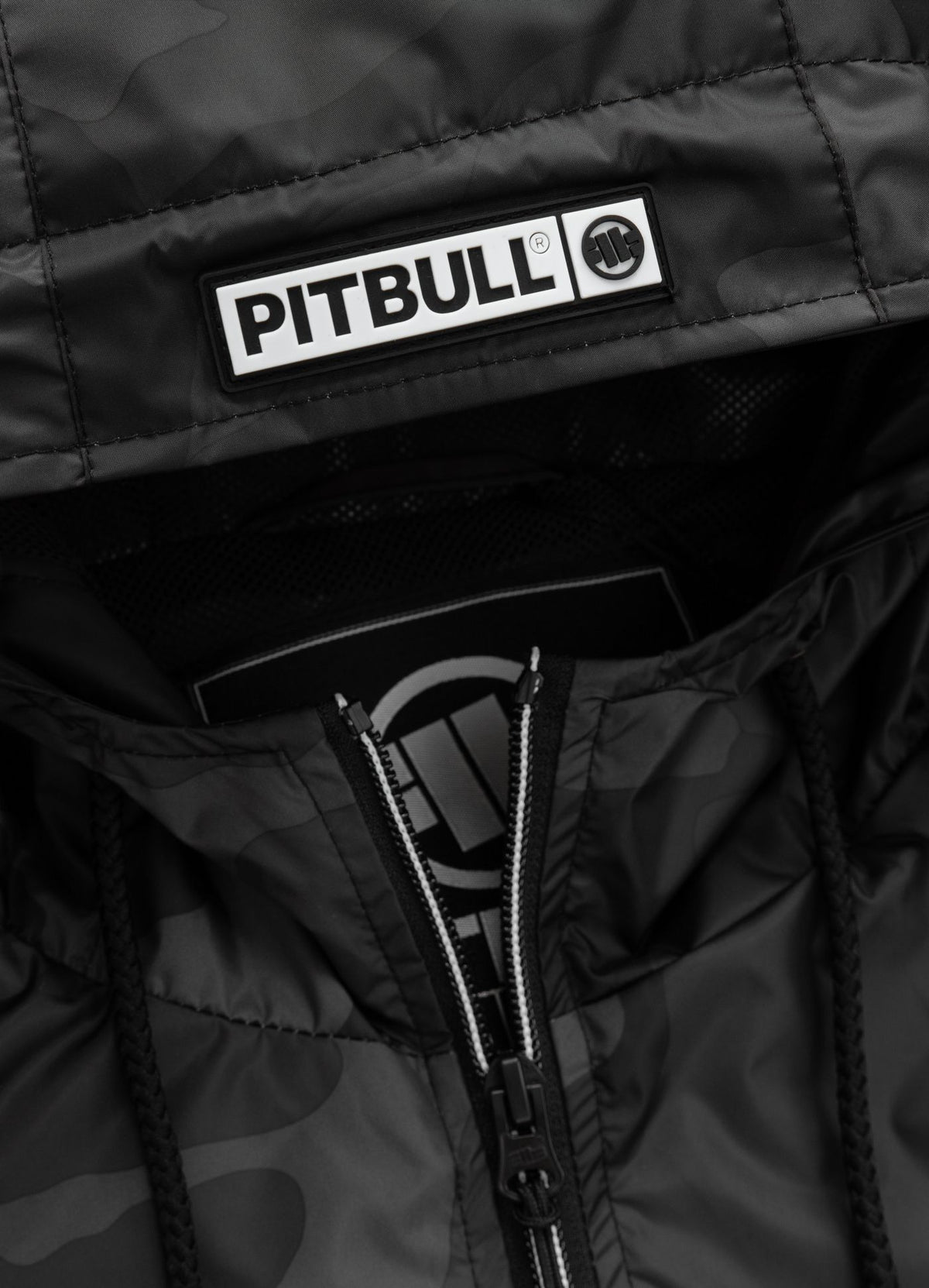Men&#39;s hooded jacket Athletic Logo - All Black Camo
