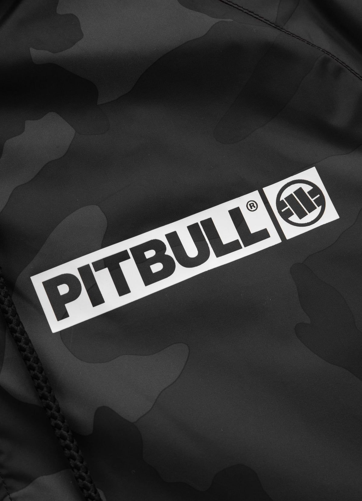 Men&#39;s hooded jacket Athletic Logo - All Black Camo