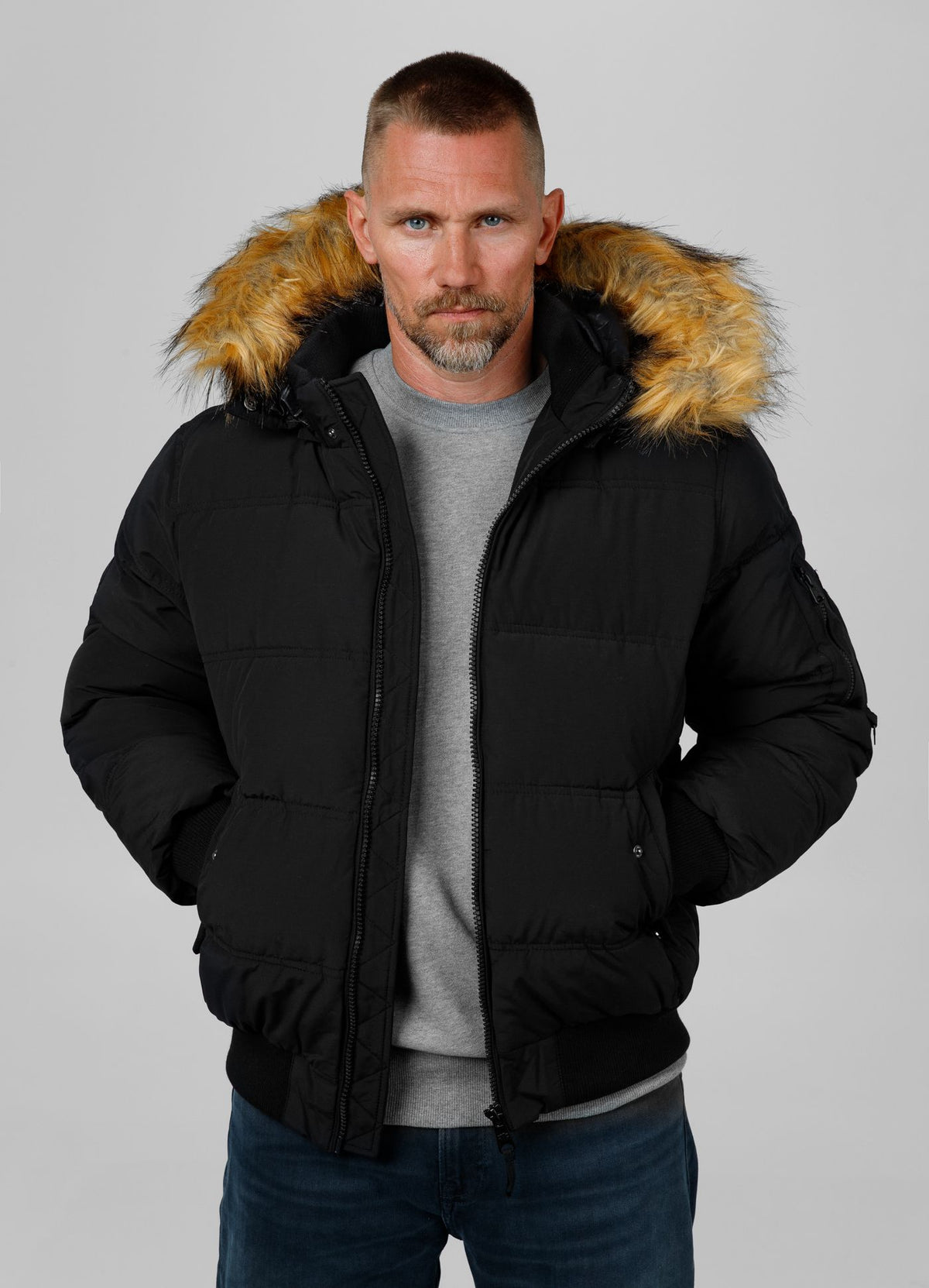 Men&#39;s winter hooded jacket Burnt