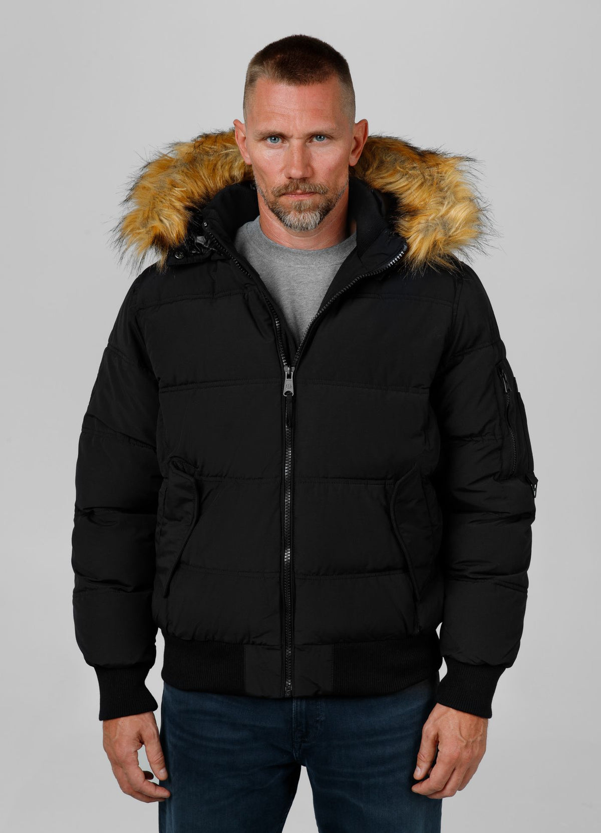 Men&#39;s winter hooded jacket Burnt