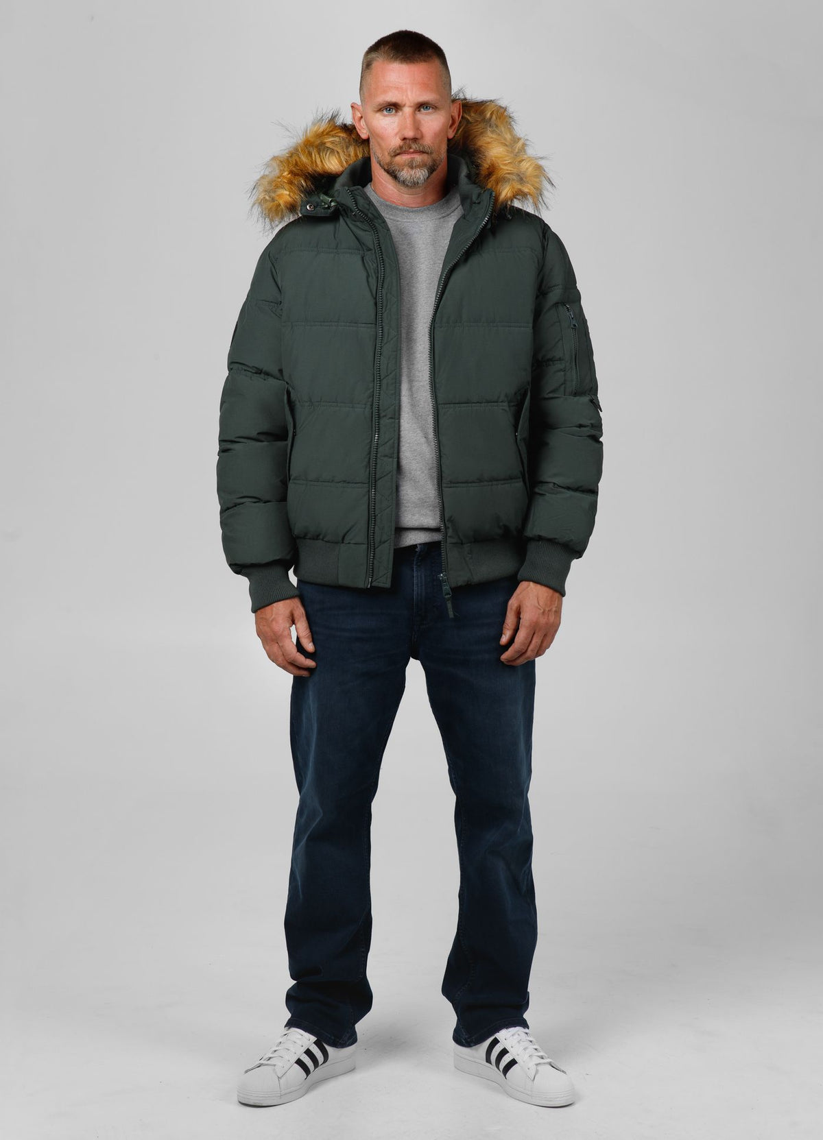 Men&#39;s winter hooded jacket Burnt