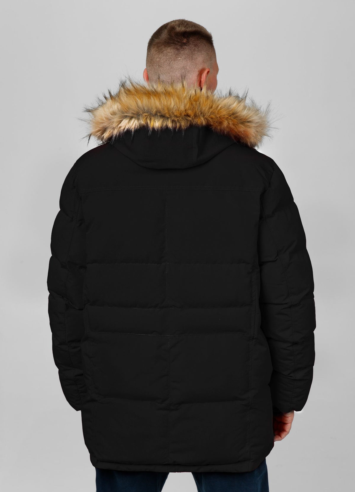 Quilted winter parka jacket with hood FOREST