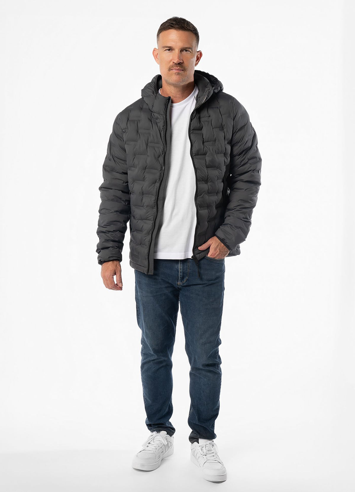 Quilted winter jacket with hood CAMINO