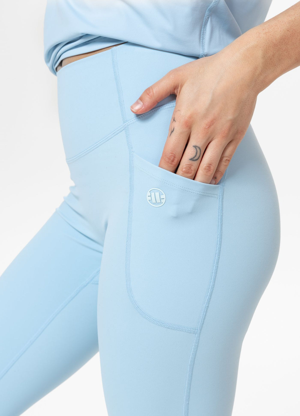 Women's Sports Leggings AVENIDA - Light blue