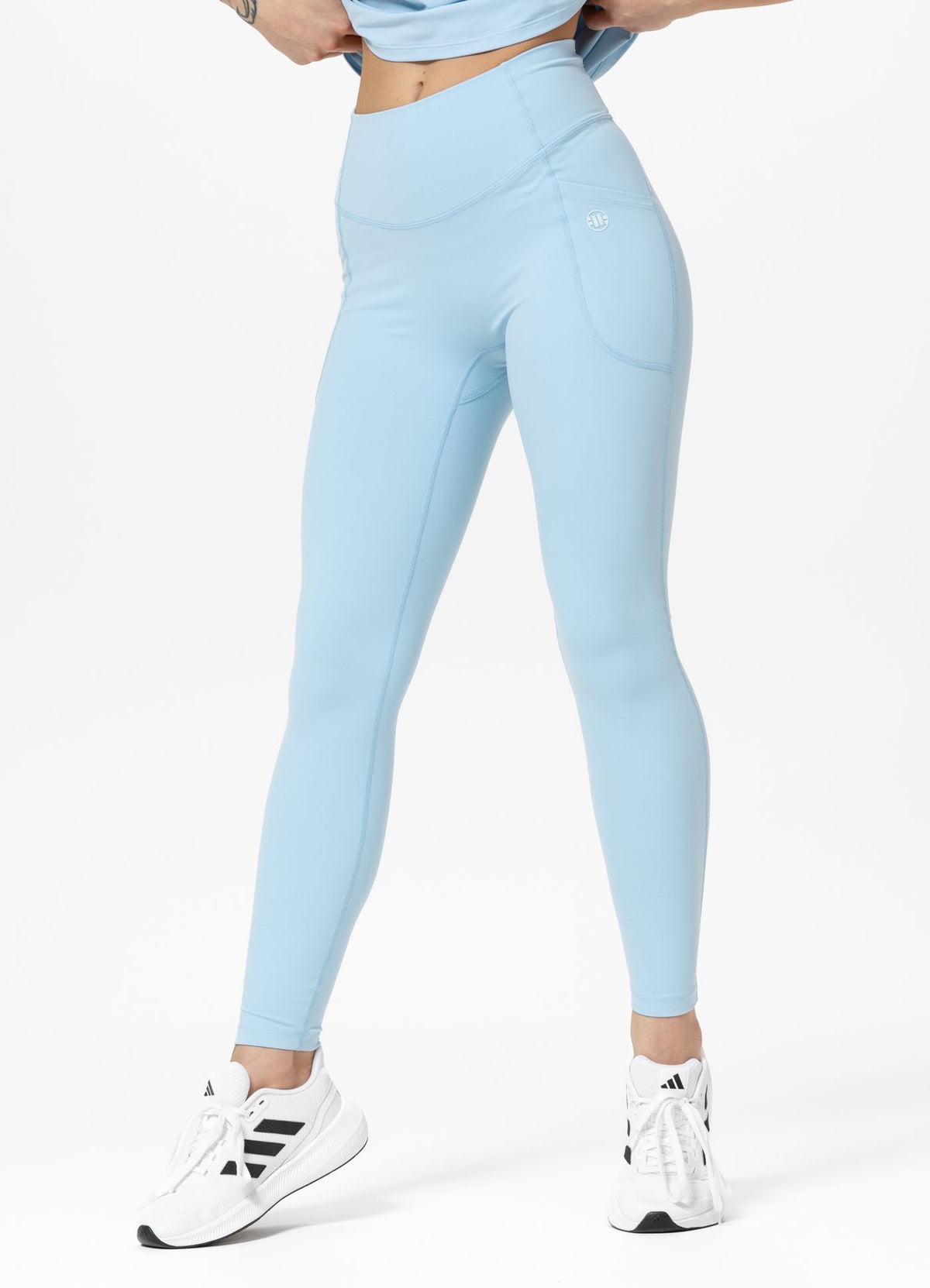 Women's Sports Leggings AVENIDA - Light blue