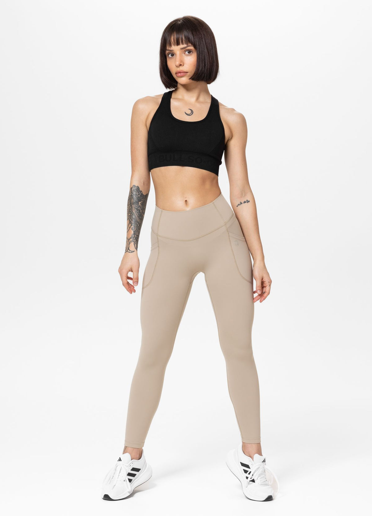 Women's Sports Leggings AVENIDA - Light brown