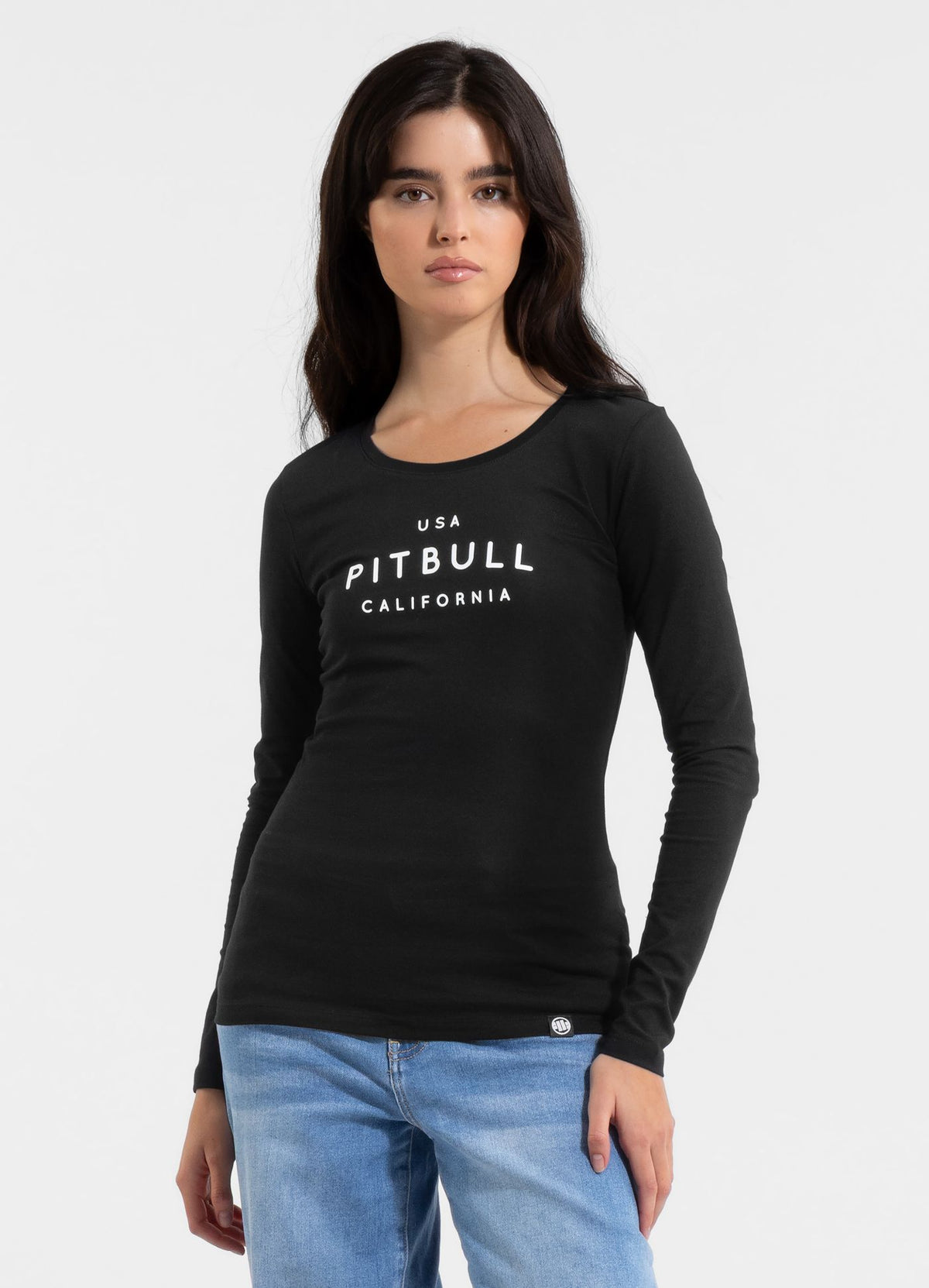 Women's longsleeve Slim Fit USA CAL - Black