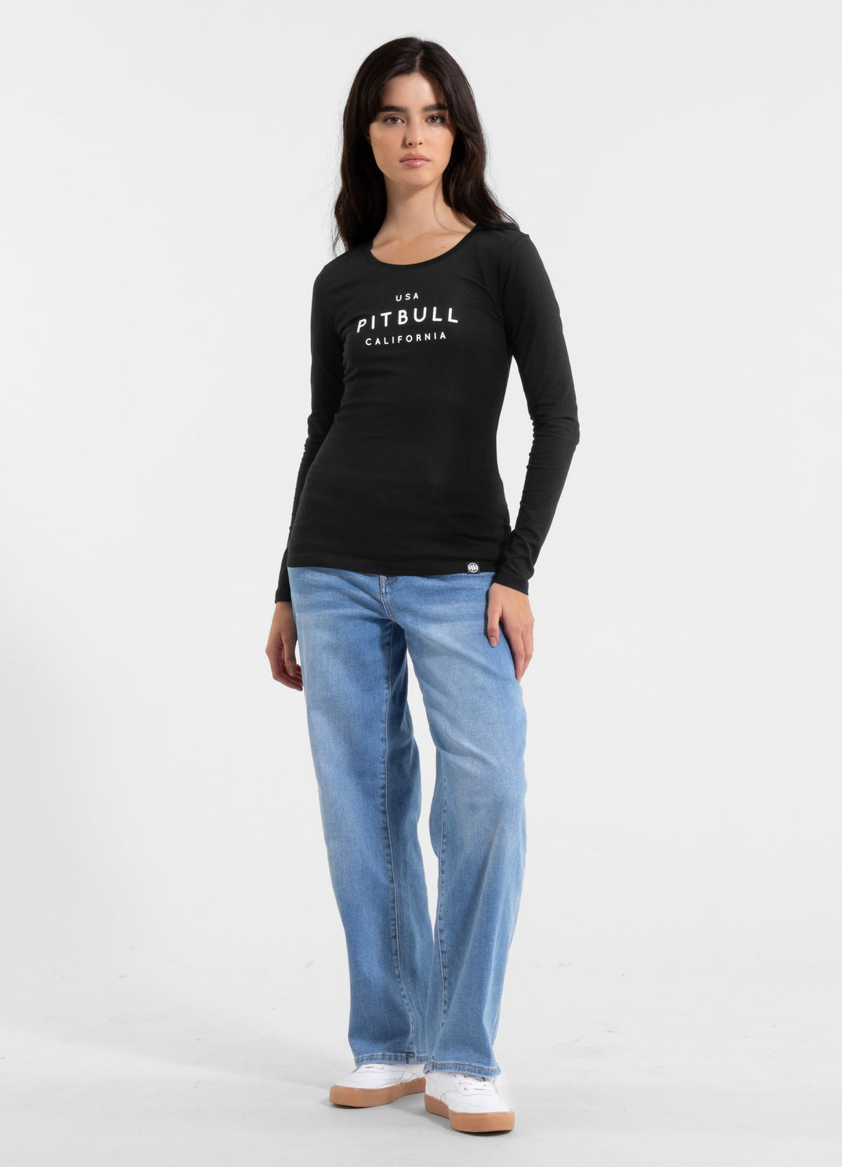 Women's longsleeve Slim Fit USA CAL - Black