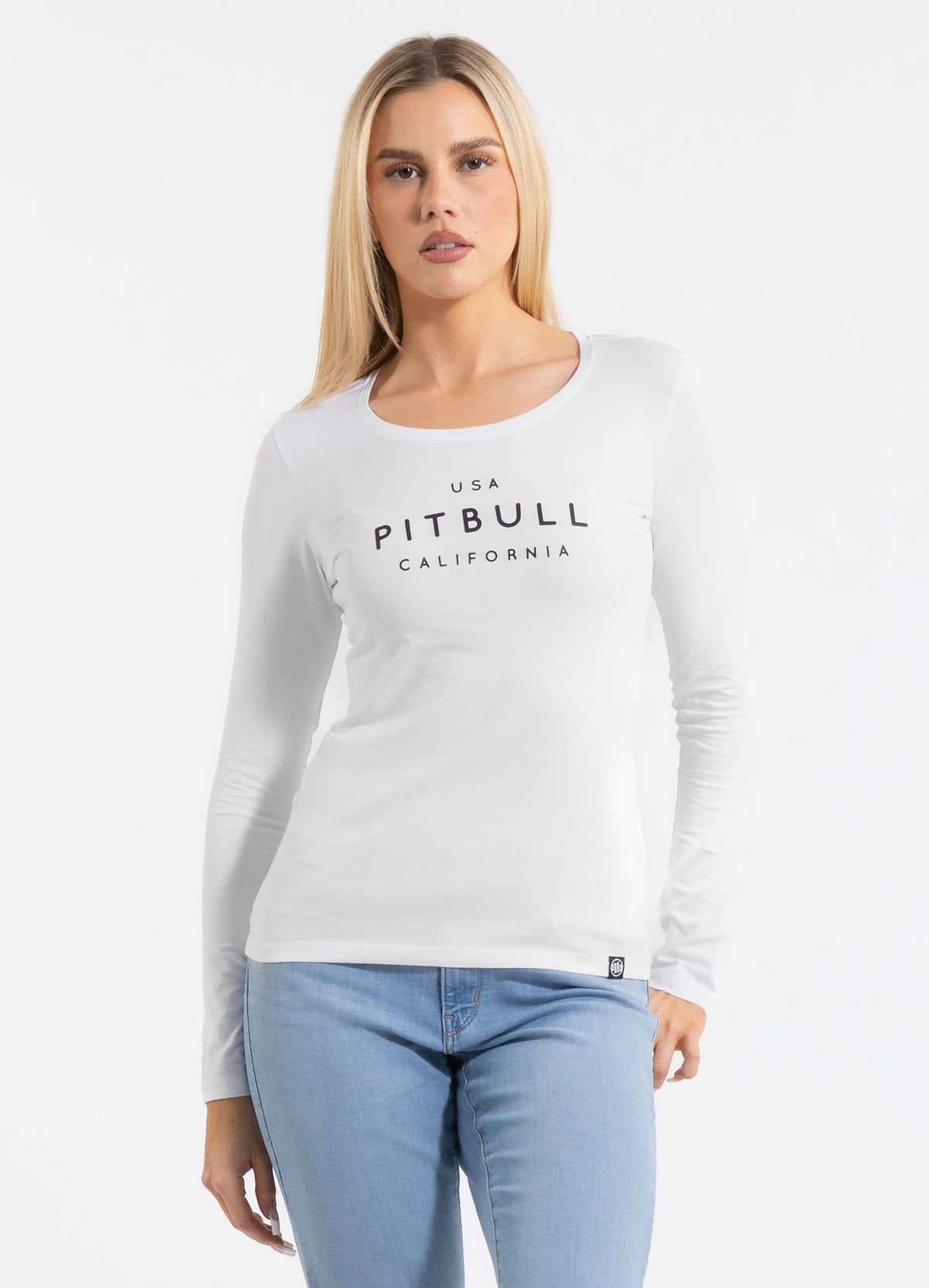 Women's longsleeve Slim Fit USA CAL - White
