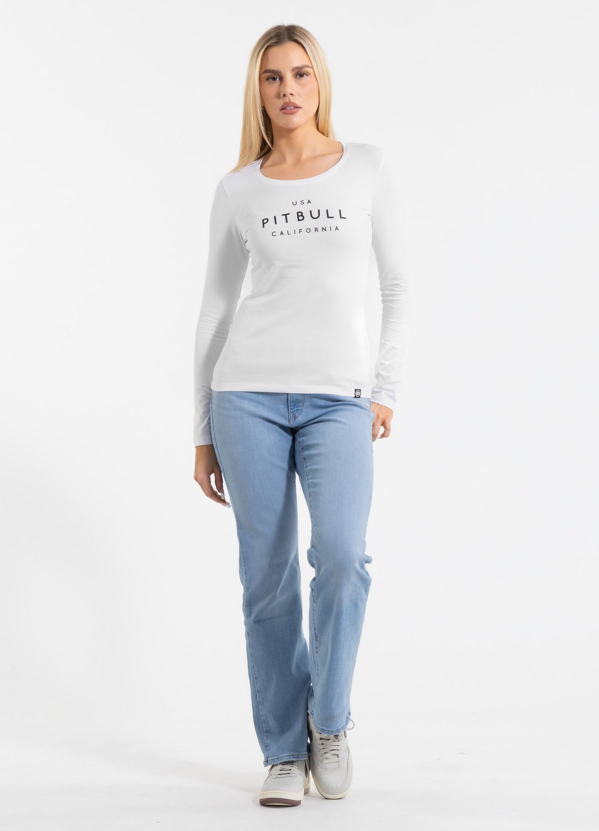 Women's longsleeve Slim Fit USA CAL - White