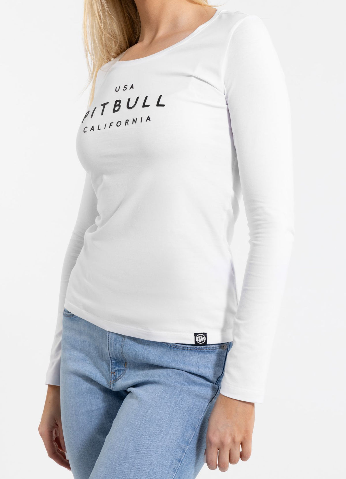 Women's longsleeve Slim Fit USA CAL - White