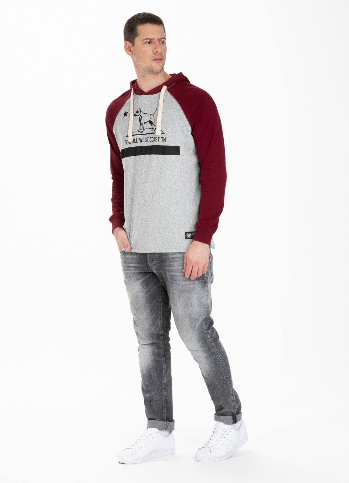Hooded longsleeve Garment Washed Raglan California