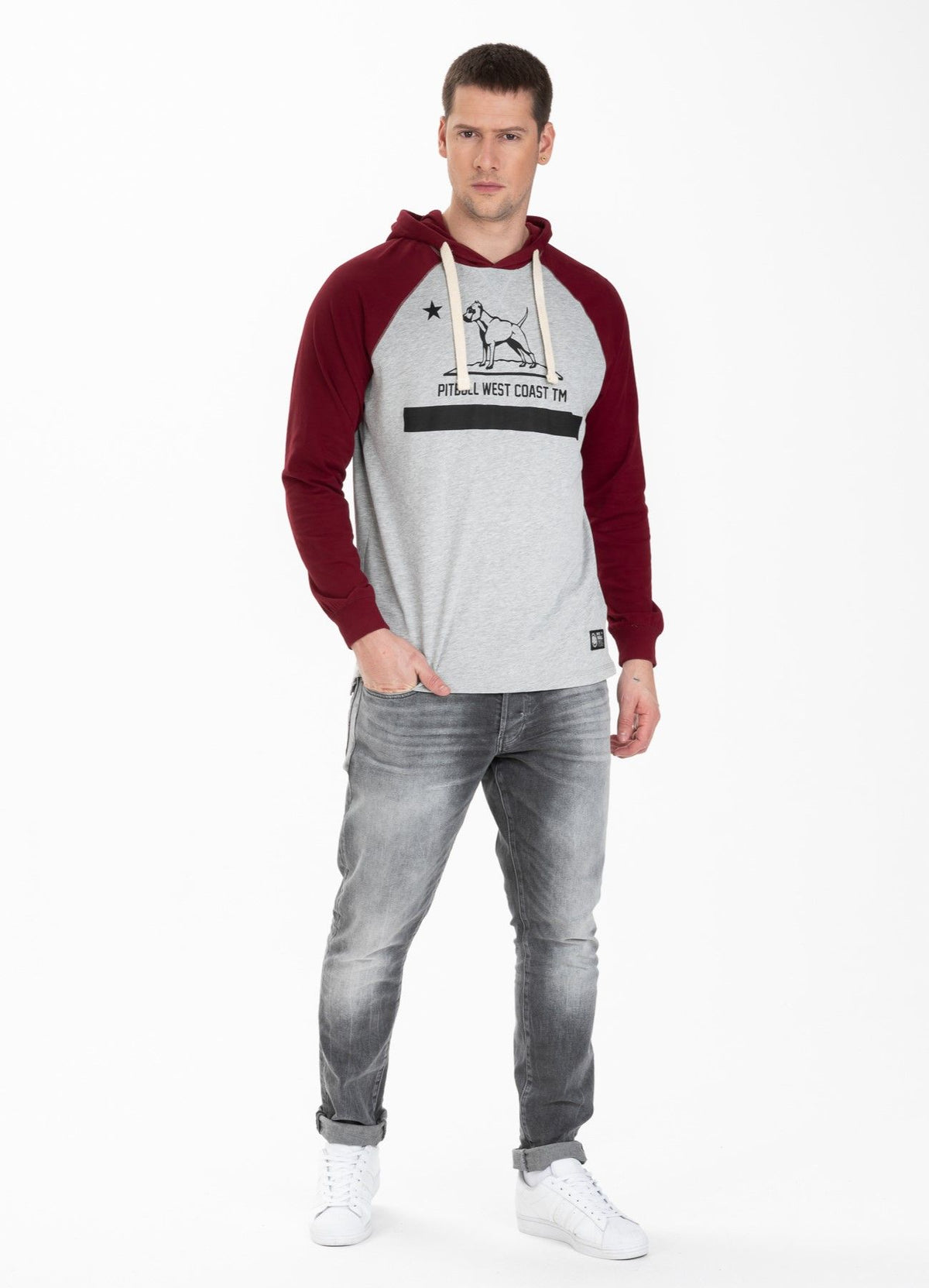 Hooded longsleeve Garment Washed Raglan California