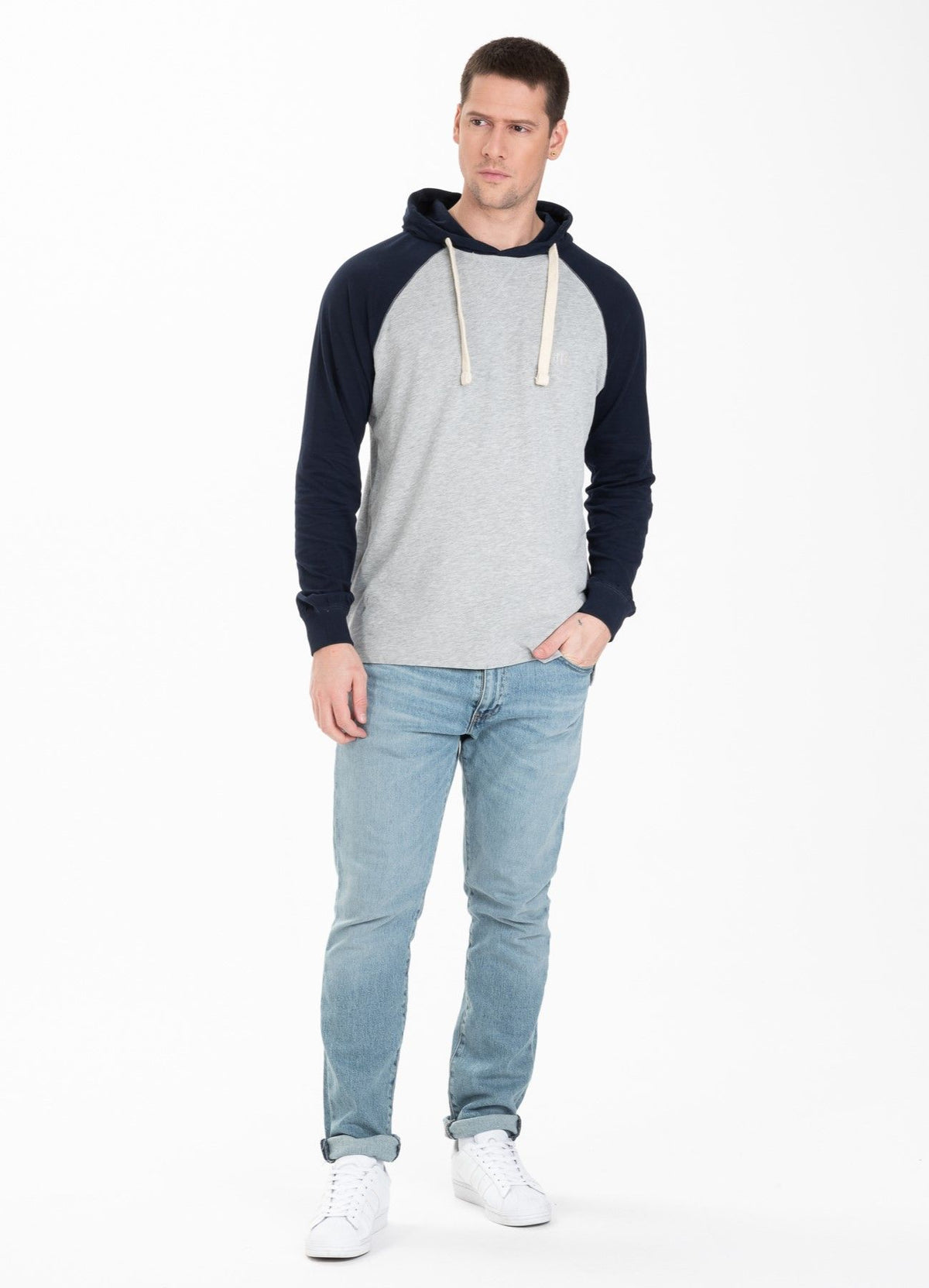Hooded longsleeve Garment Washed Raglan Small Logo