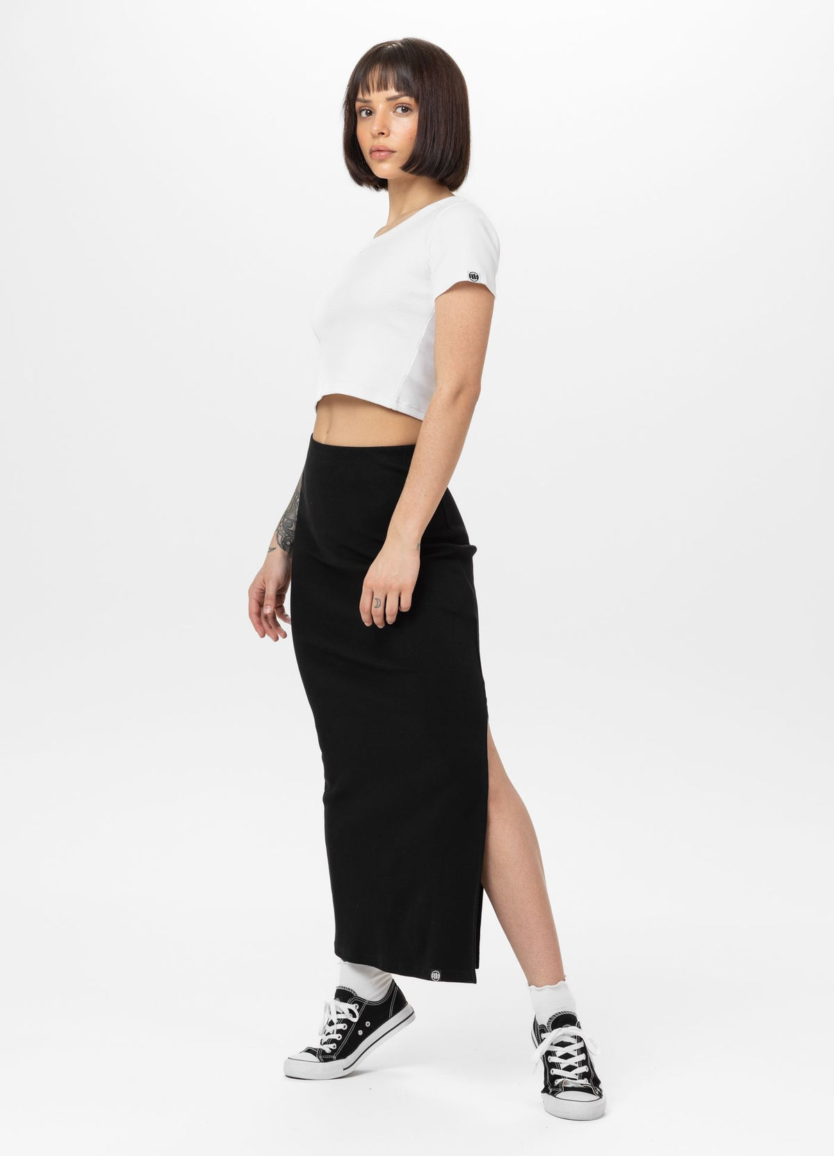 Women's Maxi skirt Rib - Black