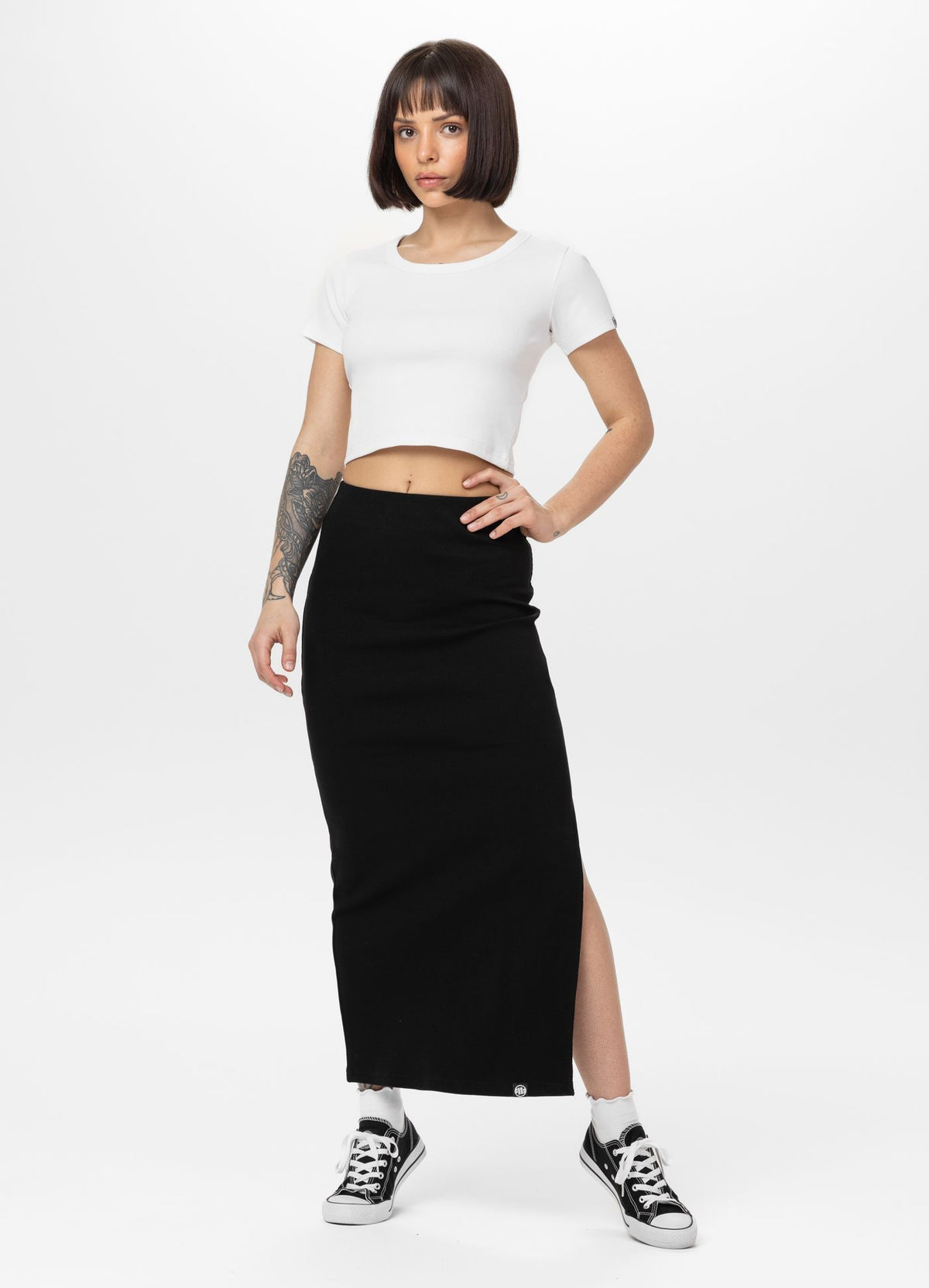 Women's Maxi skirt Rib - Black