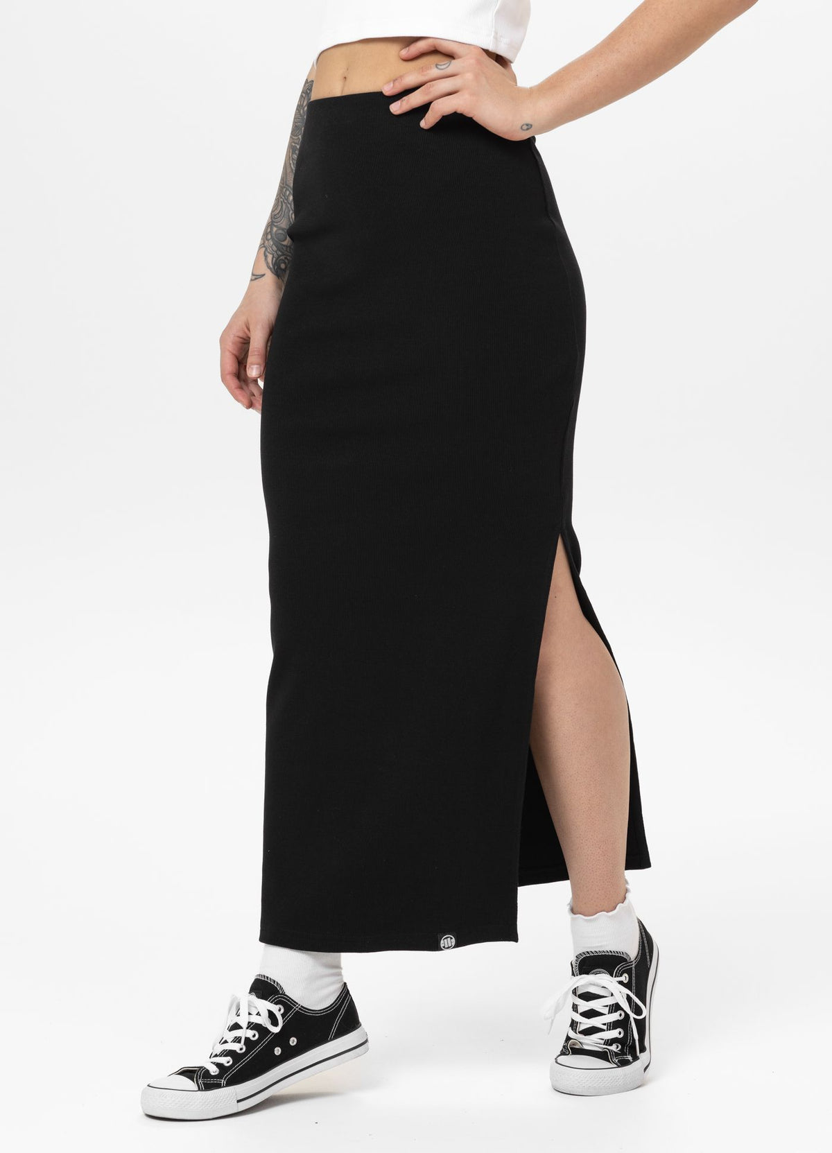 Women's Maxi skirt Rib - Black