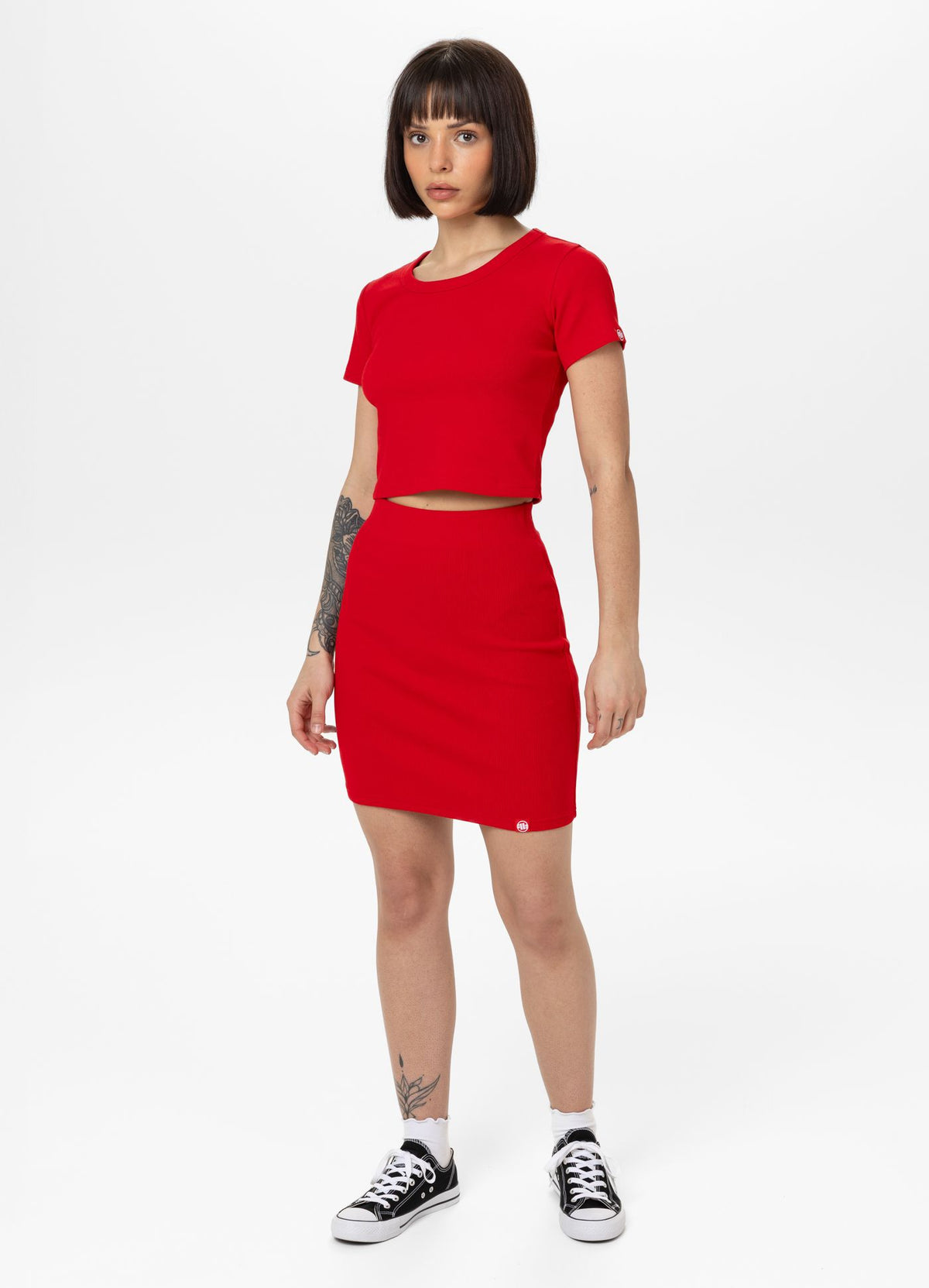 Women's Mini skirt Rib - Red