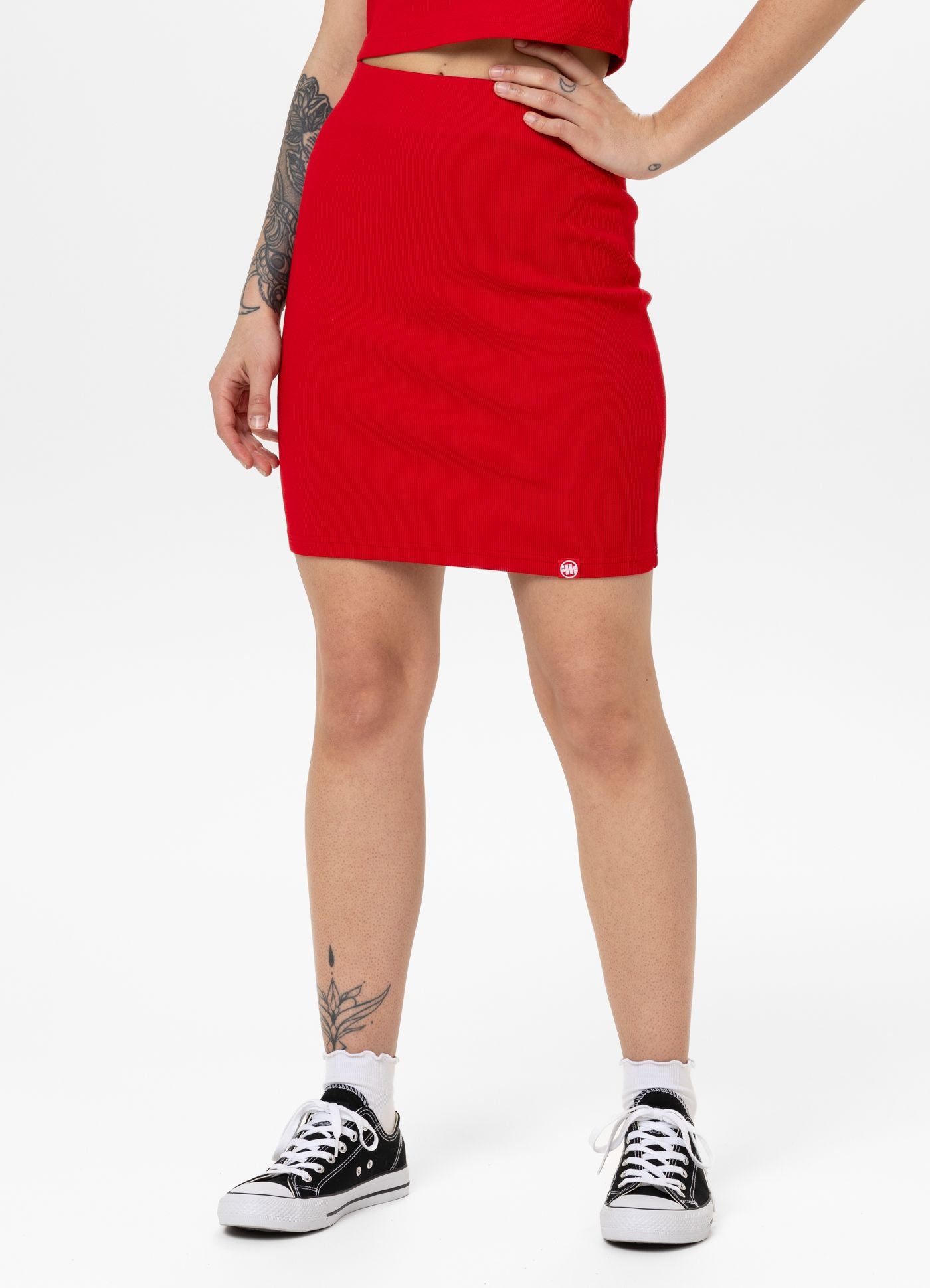 Women's Mini skirt Rib - Red