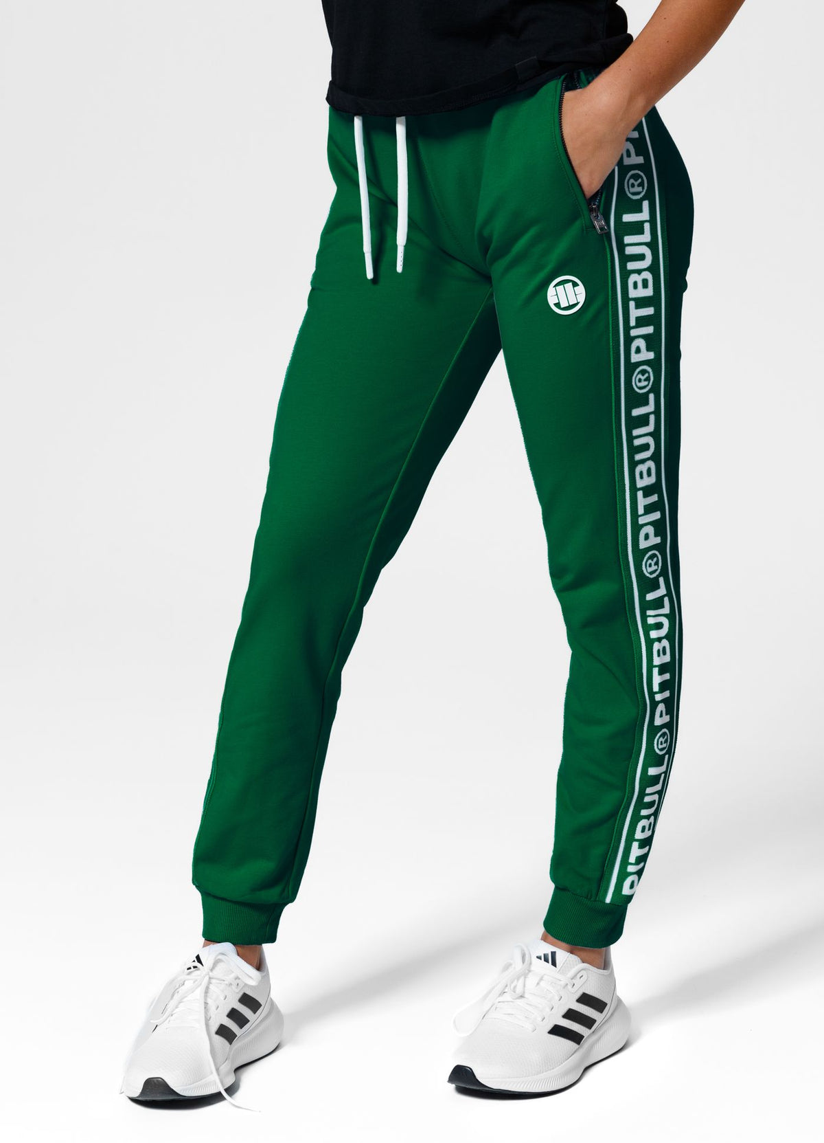 Women&#39;s sweatpants French Terry JUDITH - Dark green