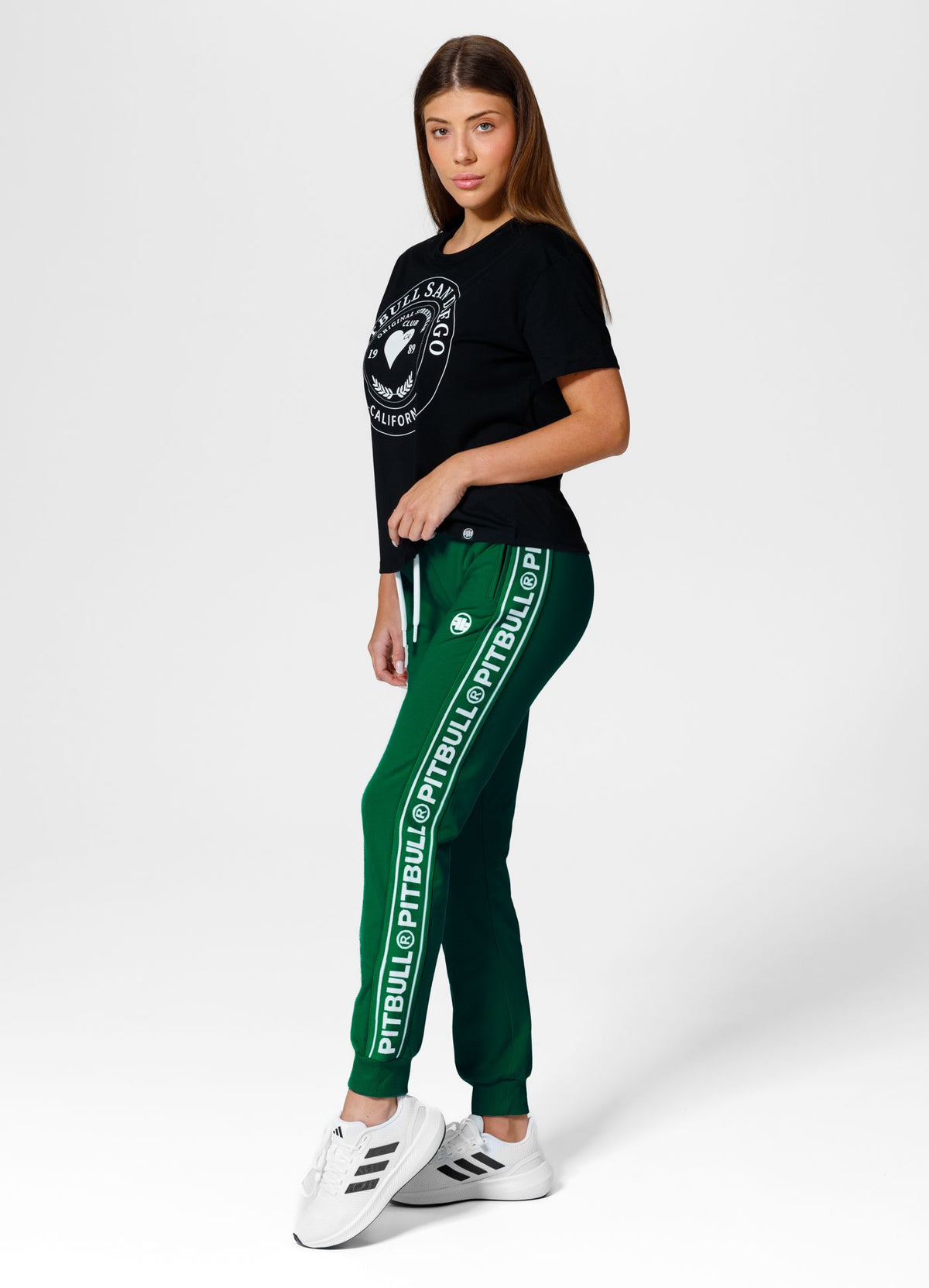 Women&#39;s sweatpants French Terry JUDITH - Dark green