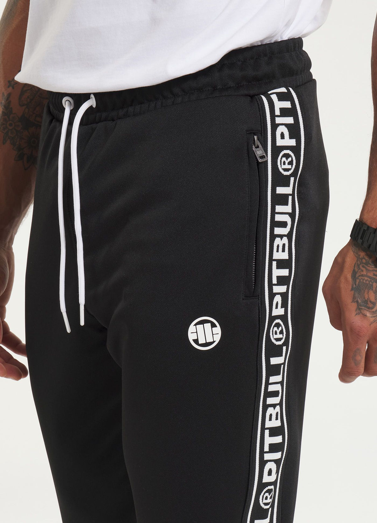 Men&#39;s Sweatpants Oldschool Tape Logo - Black