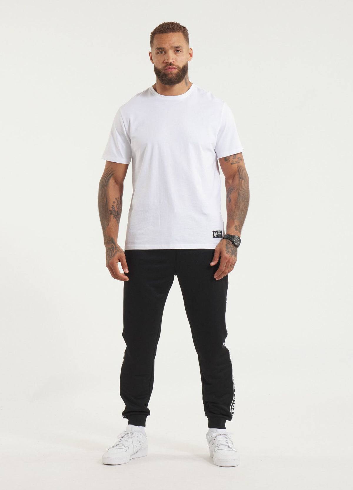 Men&#39;s Sweatpants Oldschool Tape Logo - Black