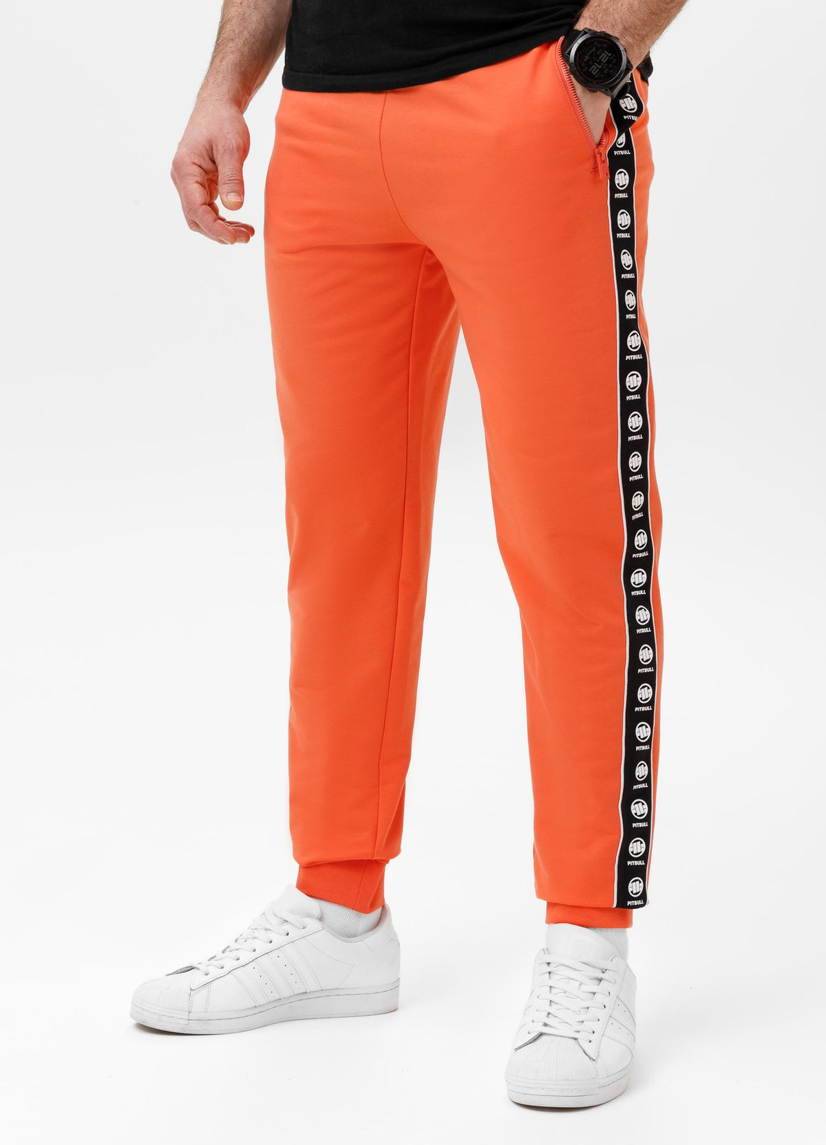 Men&#39;s Sweatpants TAPE NUGGET - Bright Salmon