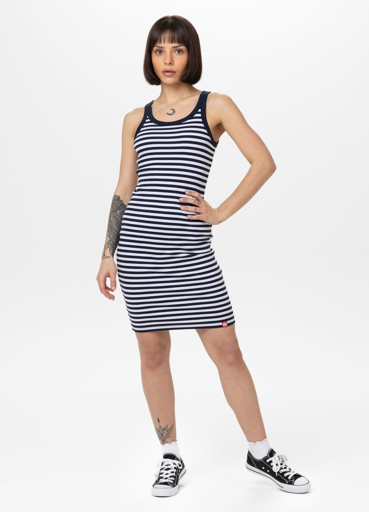 Sports dress Rib LAYLA II - Navy/White