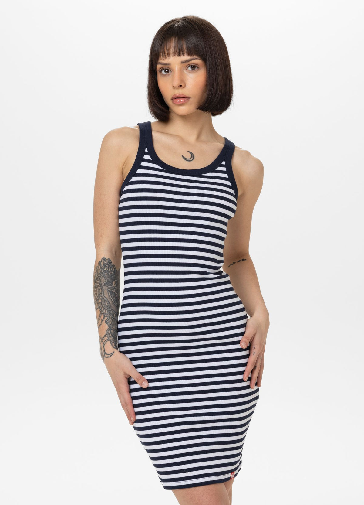 Sports dress Rib LAYLA II - Navy/White