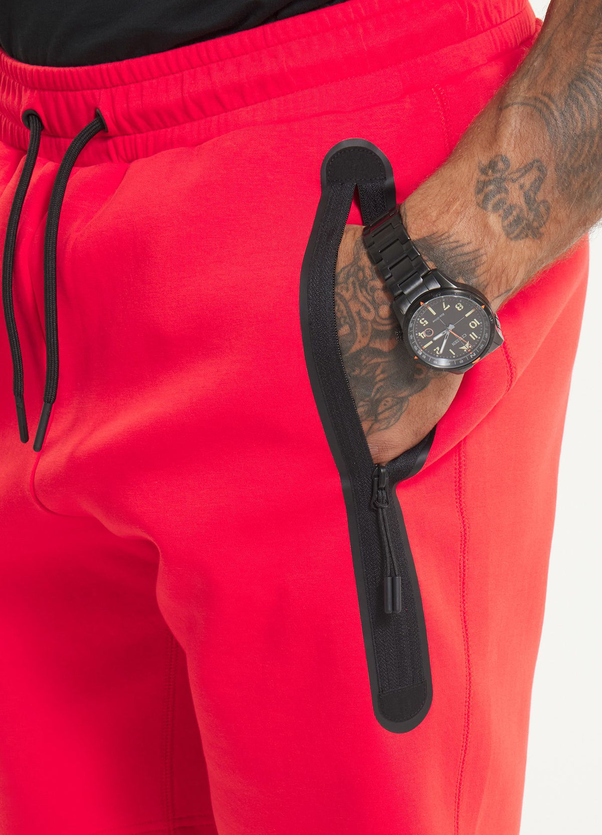 Men&#39;s Sweatshorts DOGWOOD POCKET - Fluo Red