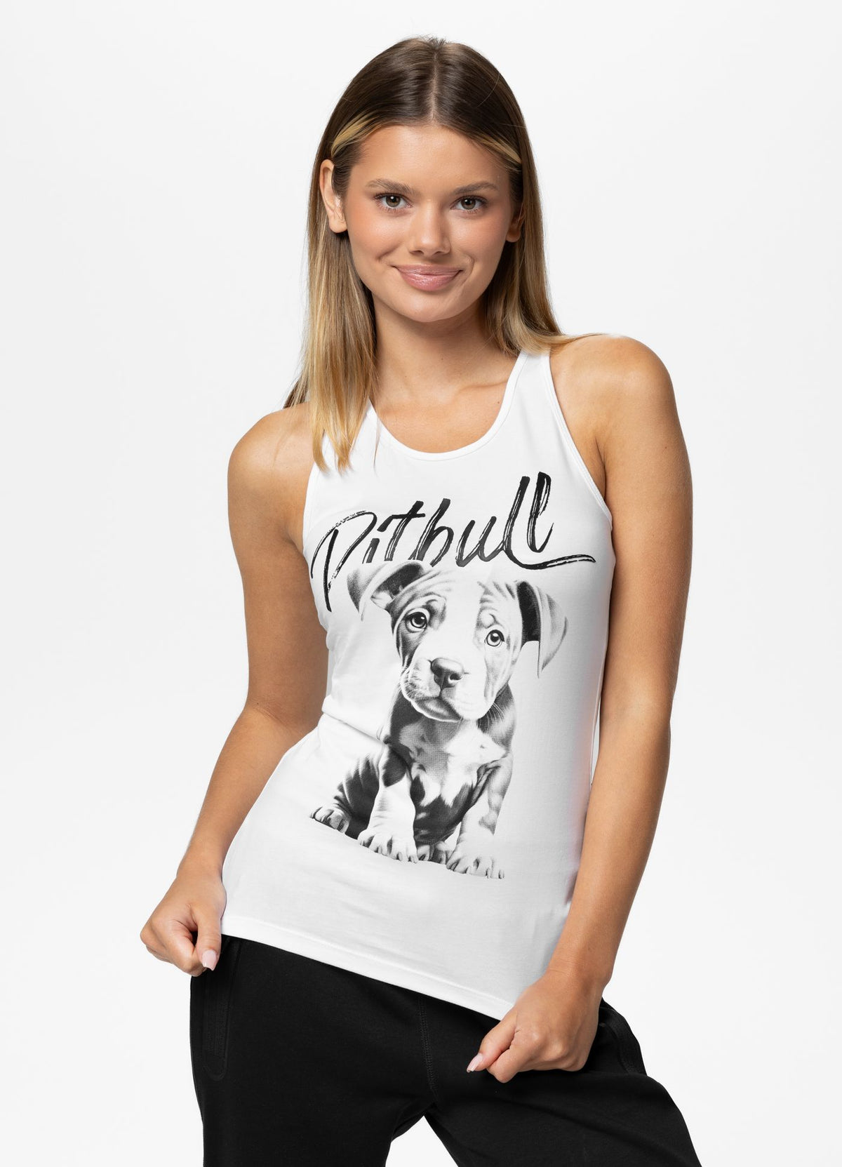 Women's Tank Top Slim Fit PUPPY - White