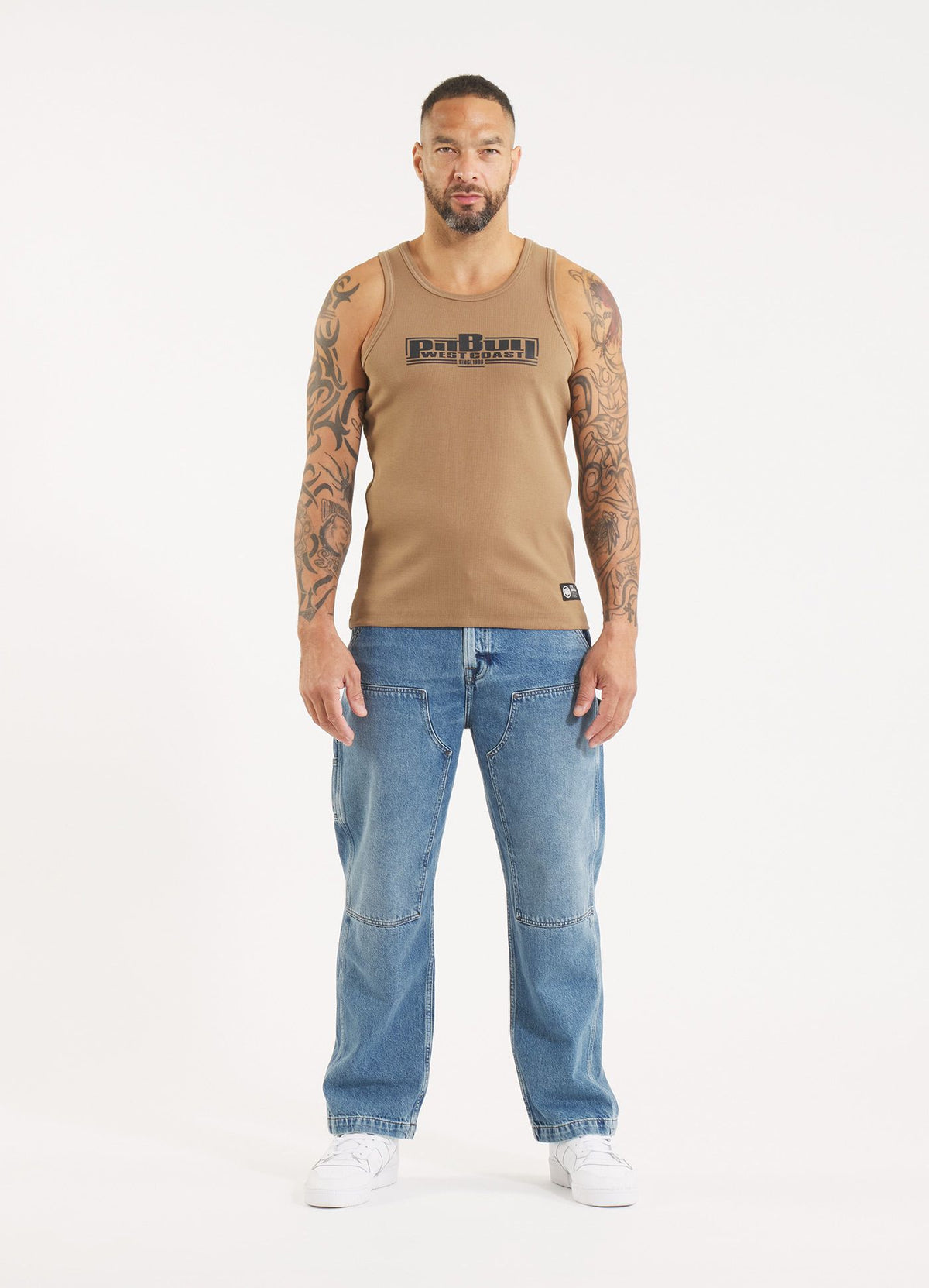 Men's Tank Top Rib BOXING - Coyote brown