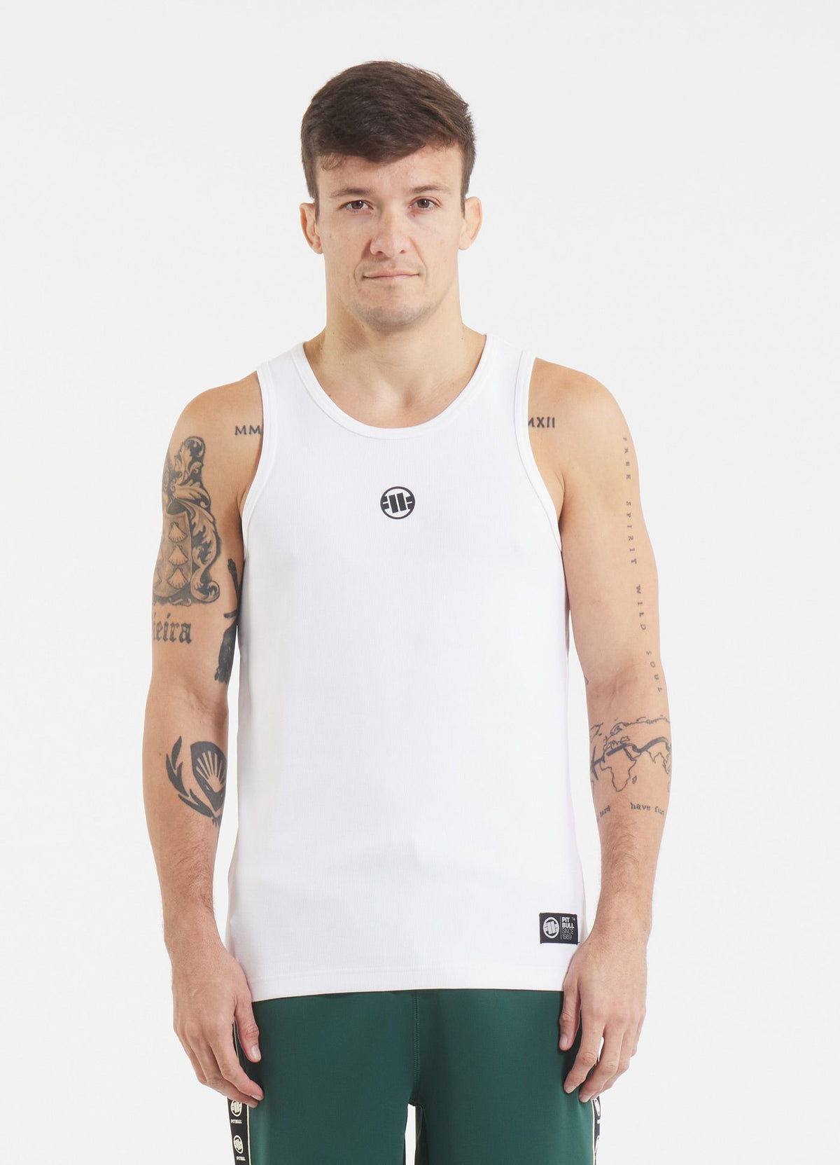 Men's Tank Top Rib SMALL LOGO - White