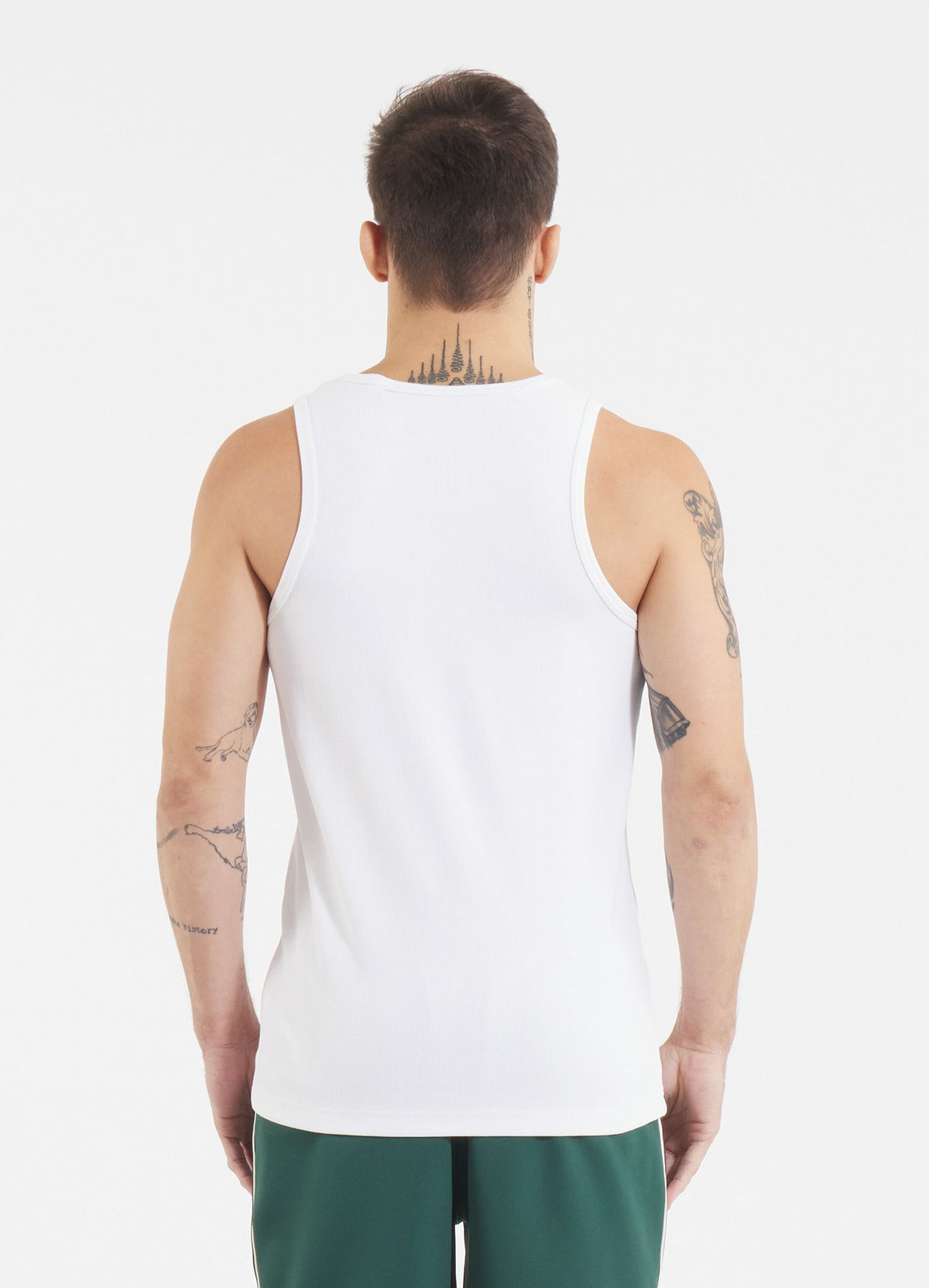 Men's Tank Top Rib SMALL LOGO - White