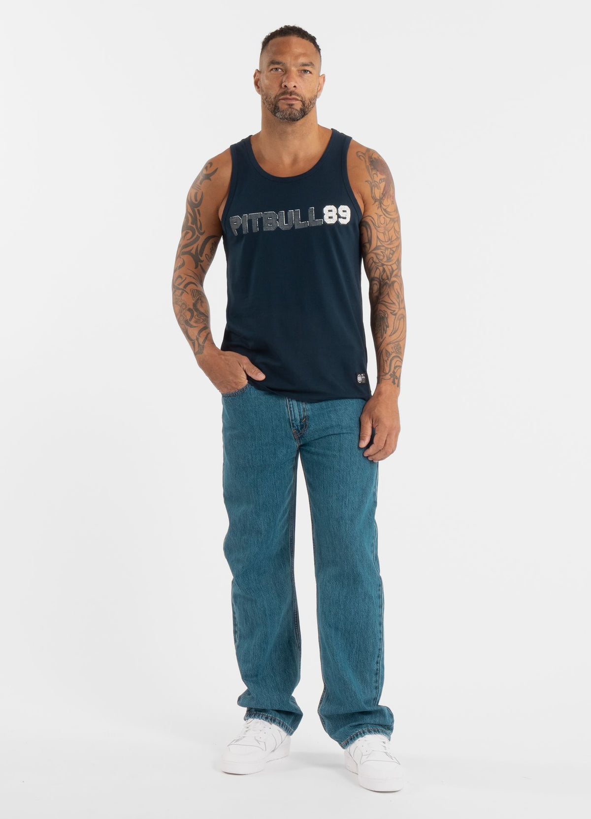 Men's Tank Top Slim Fit Dog 89 - Navy