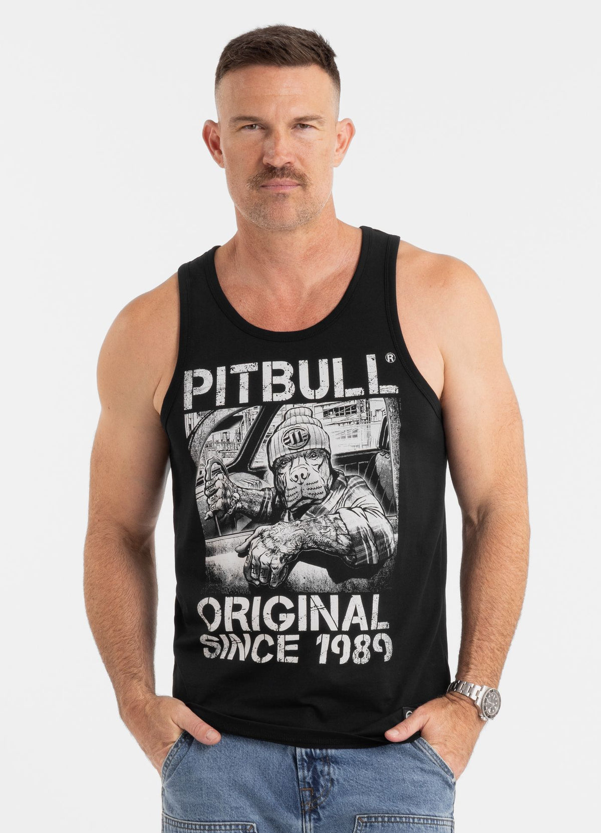 Men's Tank Top Slim Fit Drive - Black