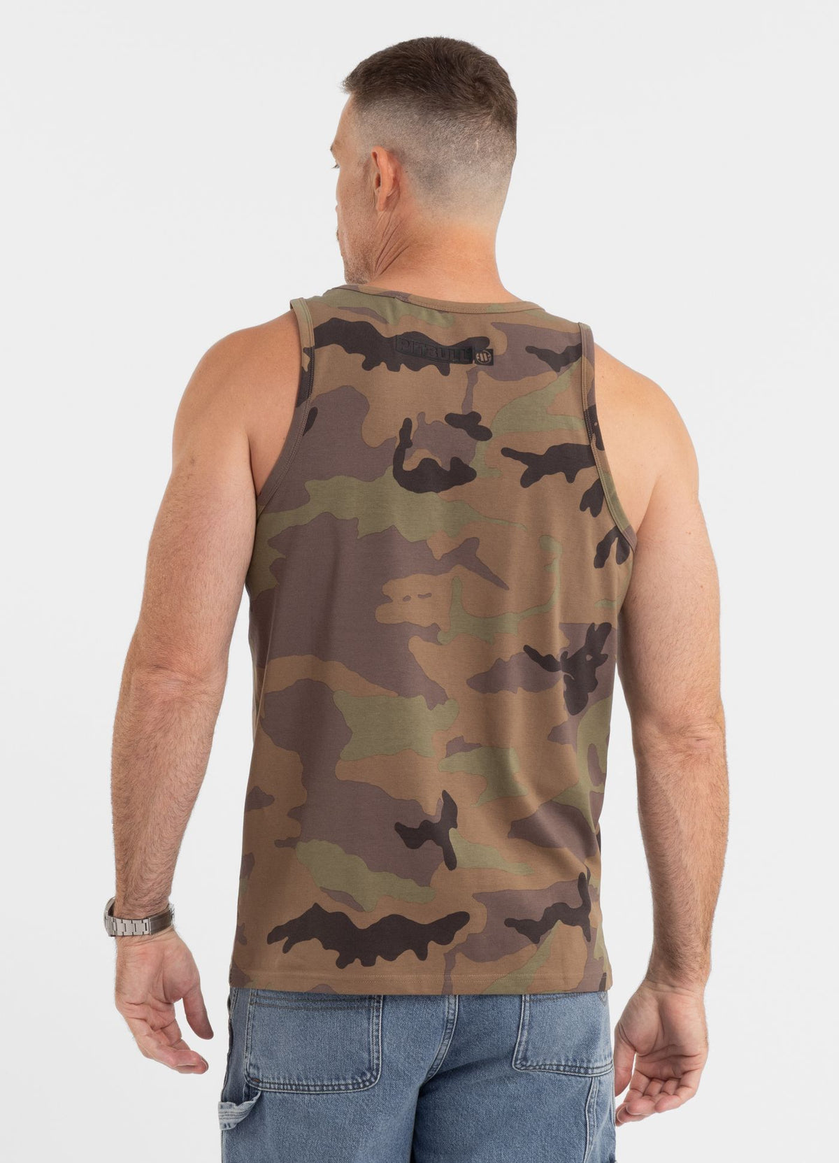 Men&#39;s Tank Top Slim Fit Hilltop - Woodland Camo
