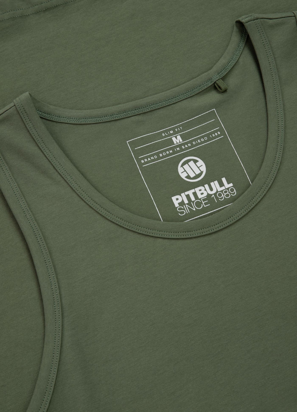 Men&#39;s Tank Top Slim Fit Small Logo - Olive