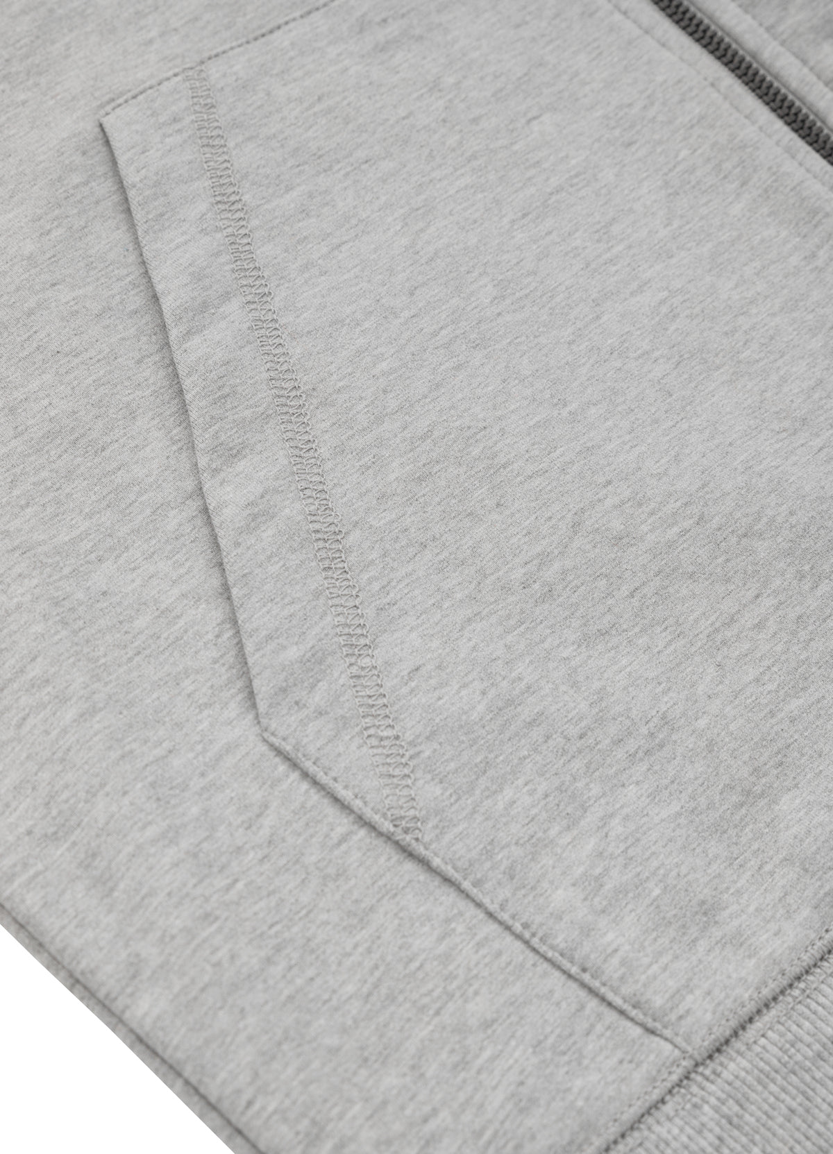 SMALL LOGO FRENCH TERRY 220 GREY ZIP UP HOODIE.