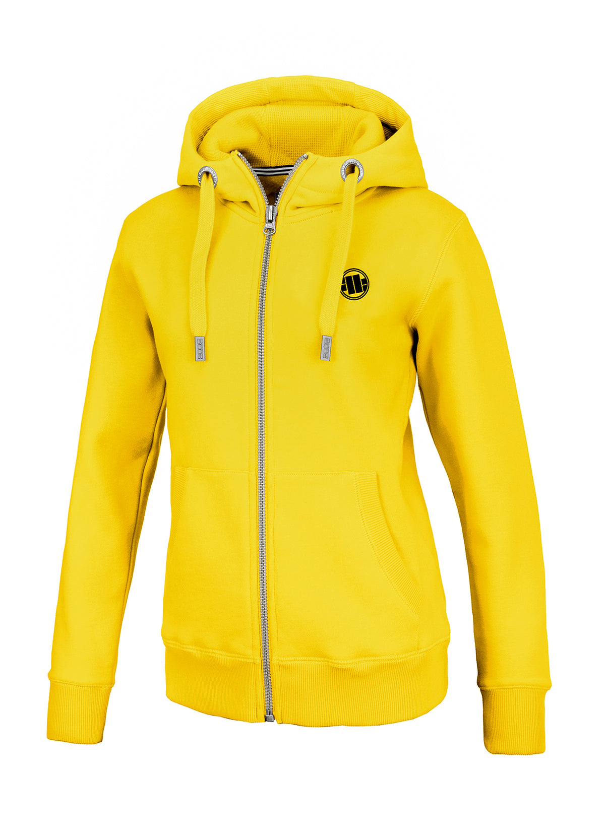 SMALL LOGO Yellow hooded zip.